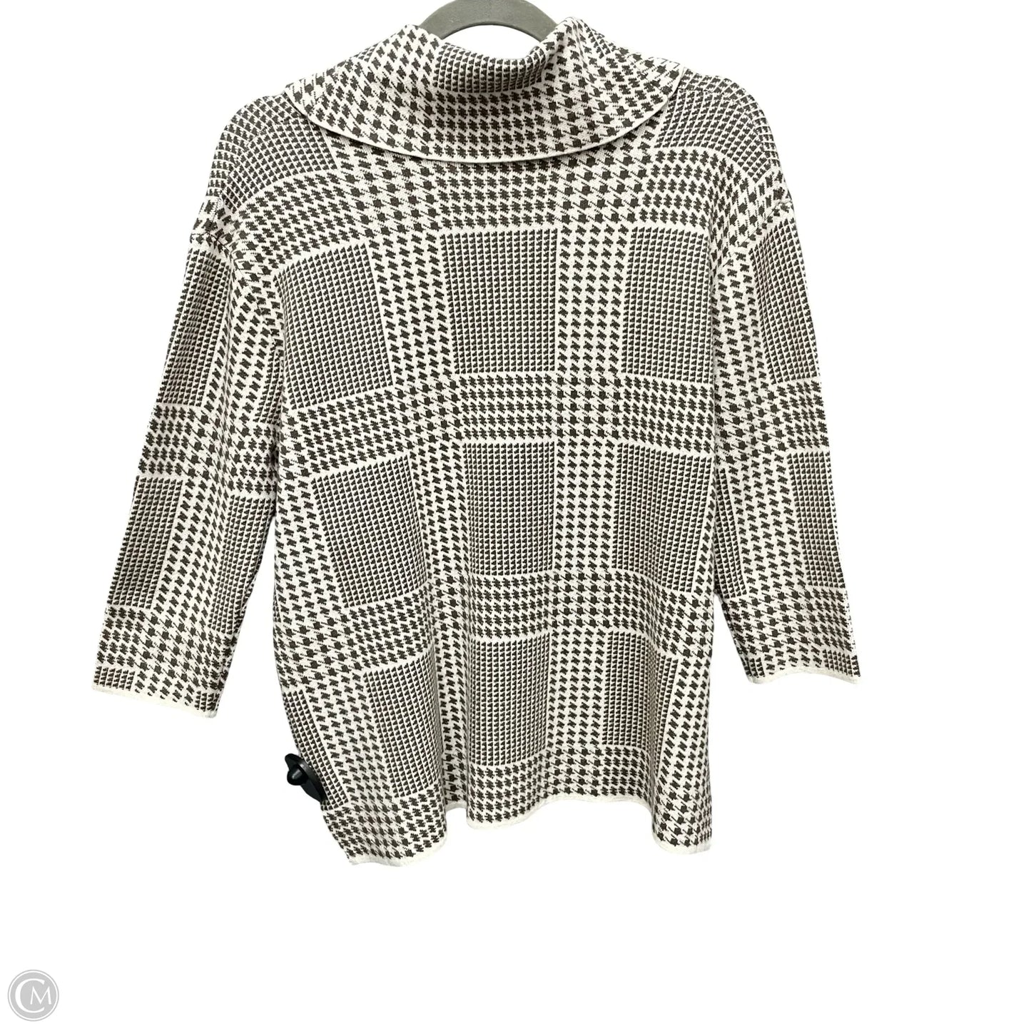 Sweater Short Sleeve By Multiples In Grey & White, Size: Mp