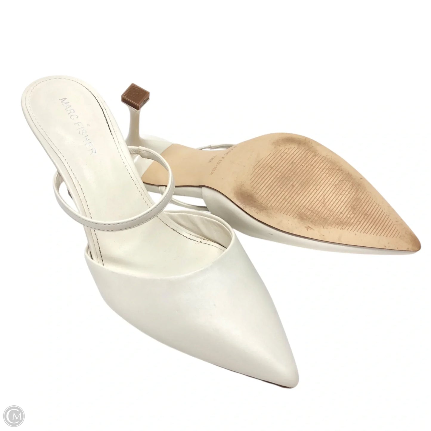 Shoes Heels Stiletto By Marc Fisher In White, Size: 9.5