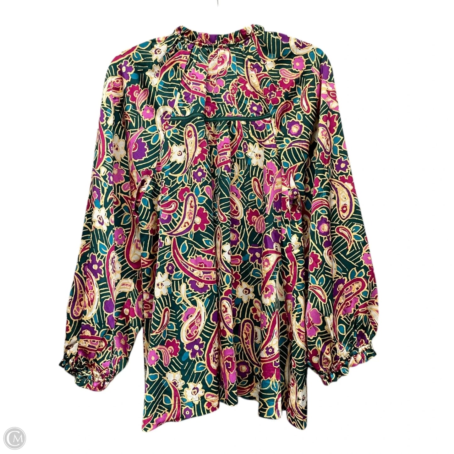 Top Long Sleeve By Umgee In Green & Pink, Size: L
