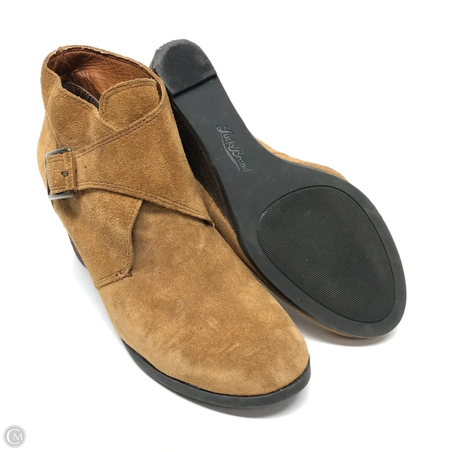 Boots Ankle Heels By Lucky Brand In Brown, Size: 8.5