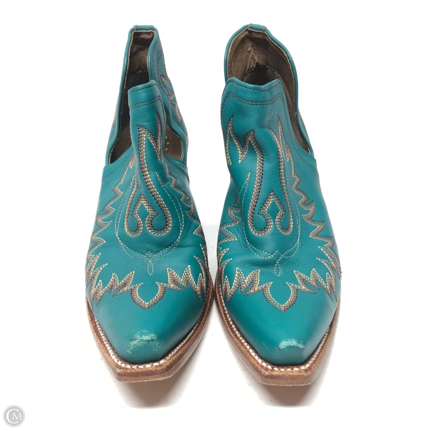 Boots Ankle Heels By Ariat In Green, Size: 6