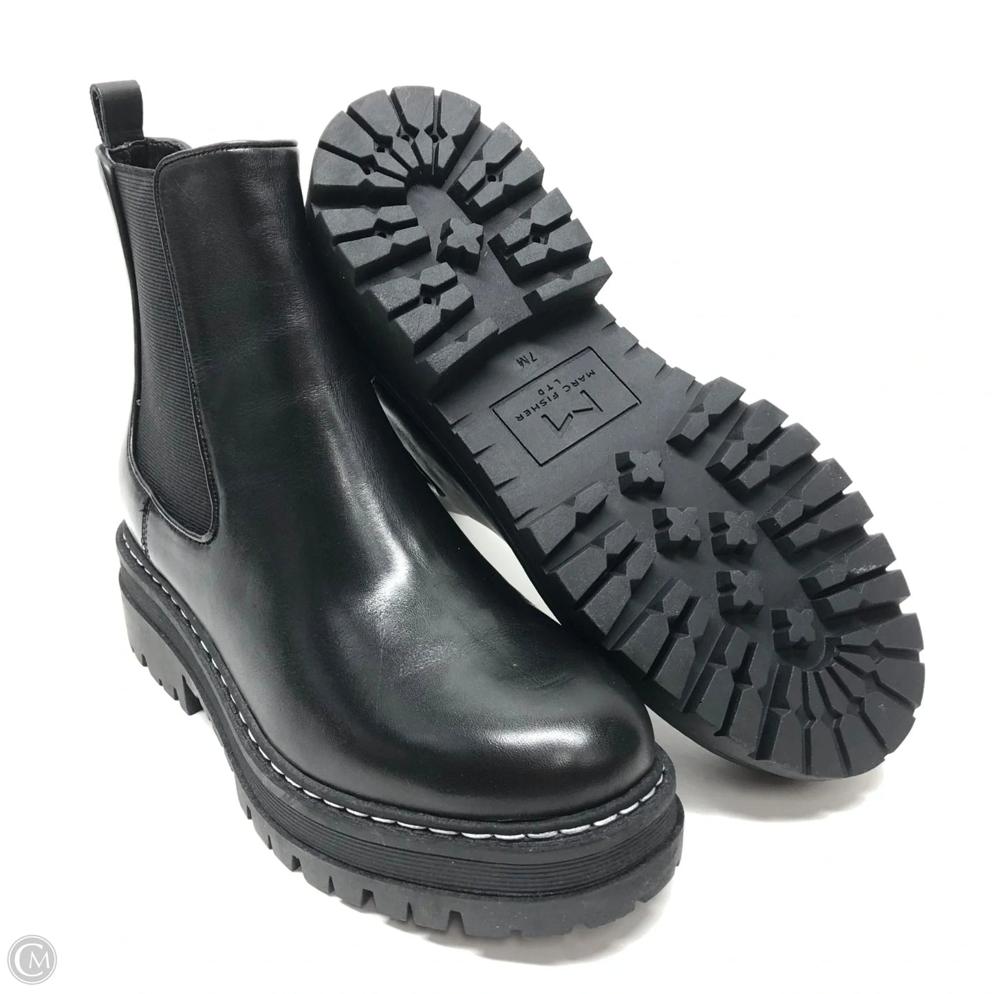 Boots Ankle Flats By Marc Fisher In Black, Size: 7