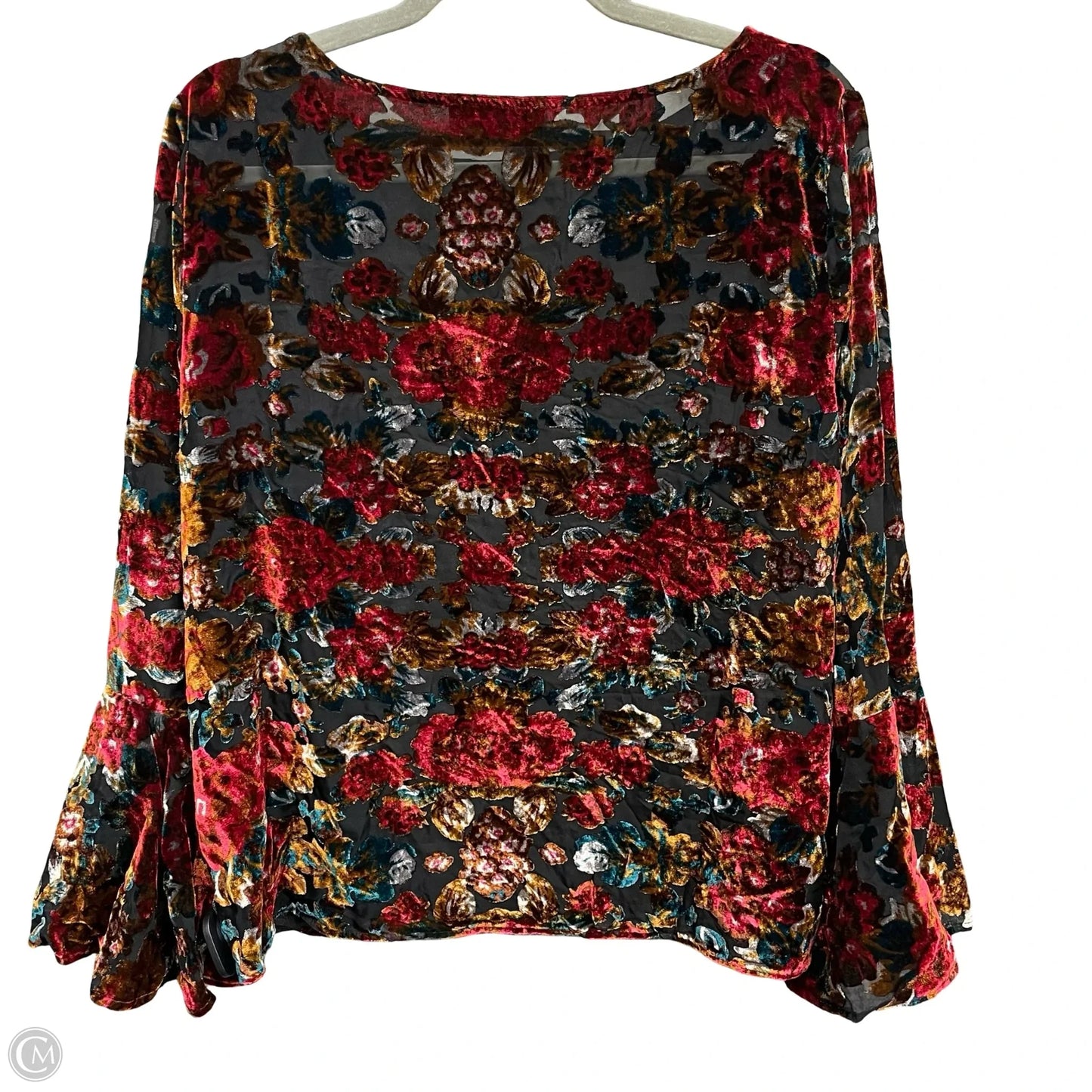 Top Long Sleeve By Karen Kane In Black & Red, Size: M