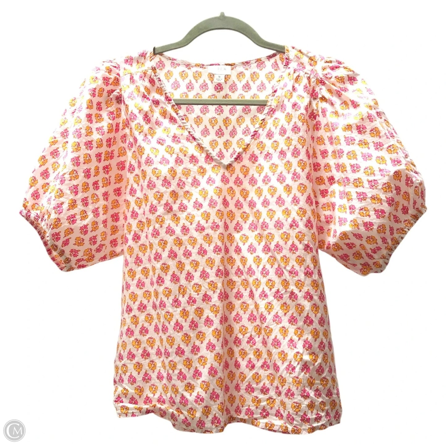 Top Short Sleeve By J. Crew In Orange & Pink, Size: S
