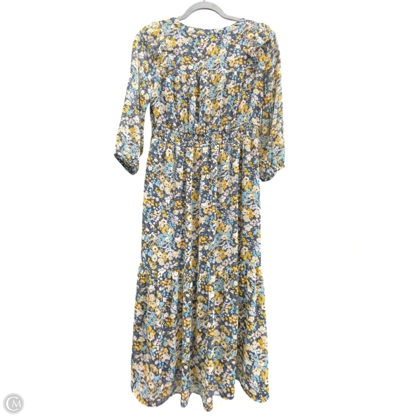 Dress Casual Midi By Loft In Blue & Yellow, Size: S