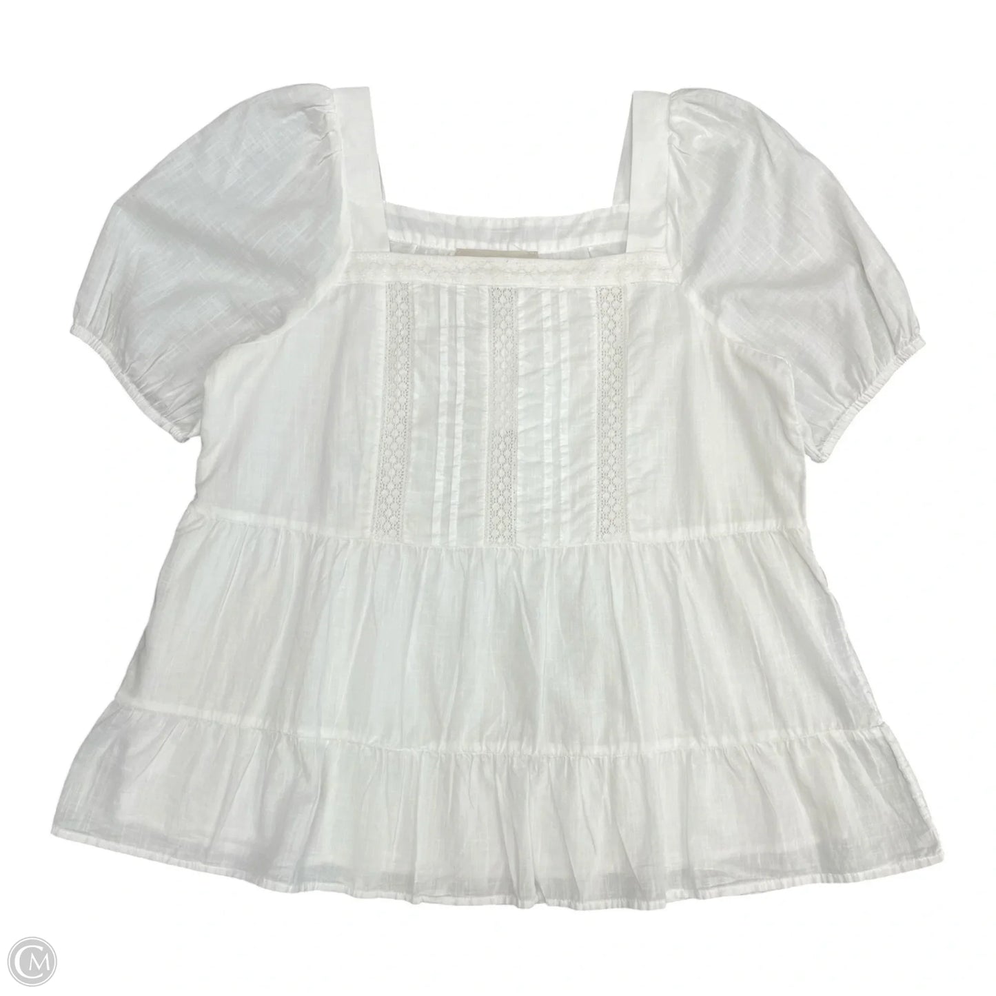 Top Short Sleeve By Loft In White, Size: S