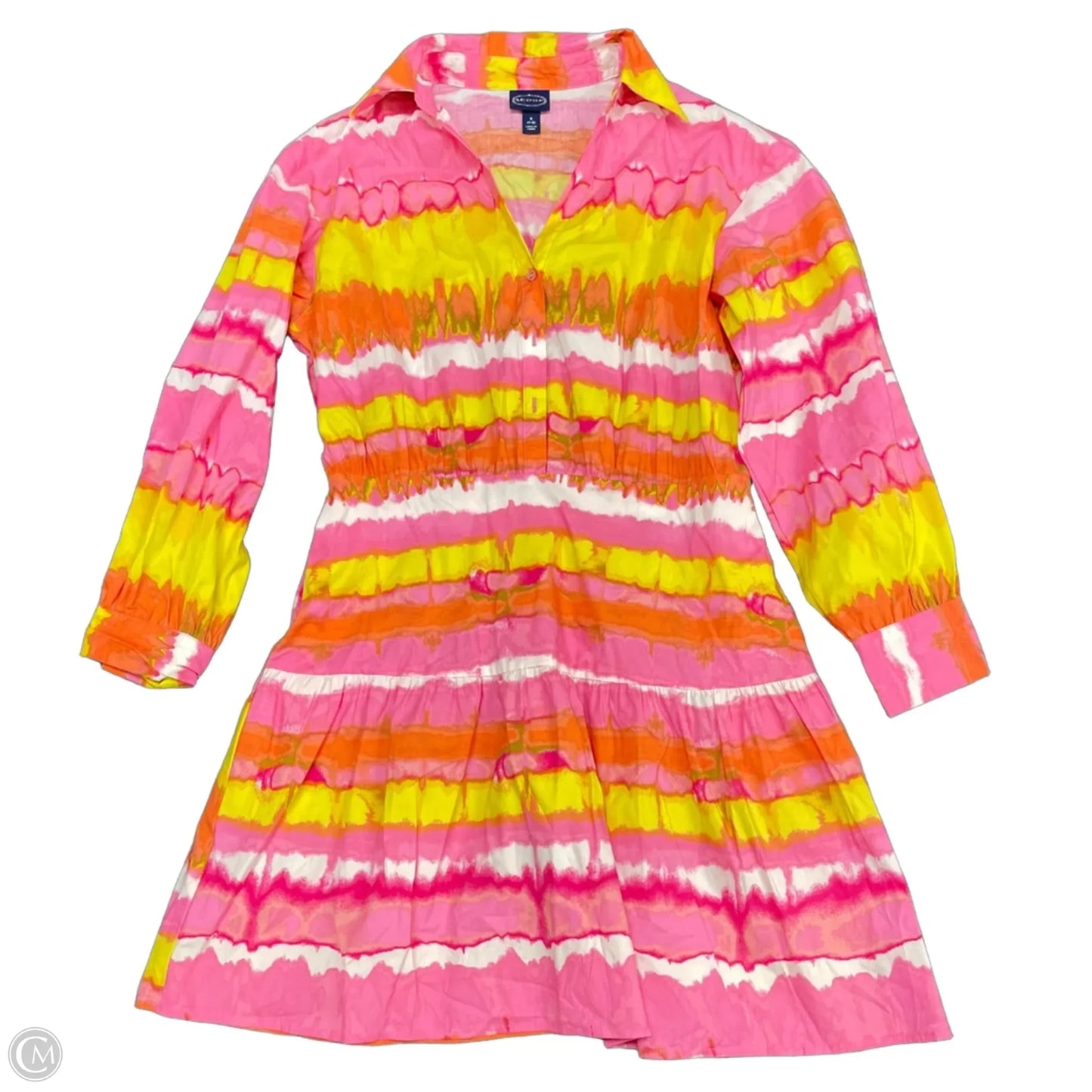 Dress Casual Short By Scoop In Orange & Pink, Size: S