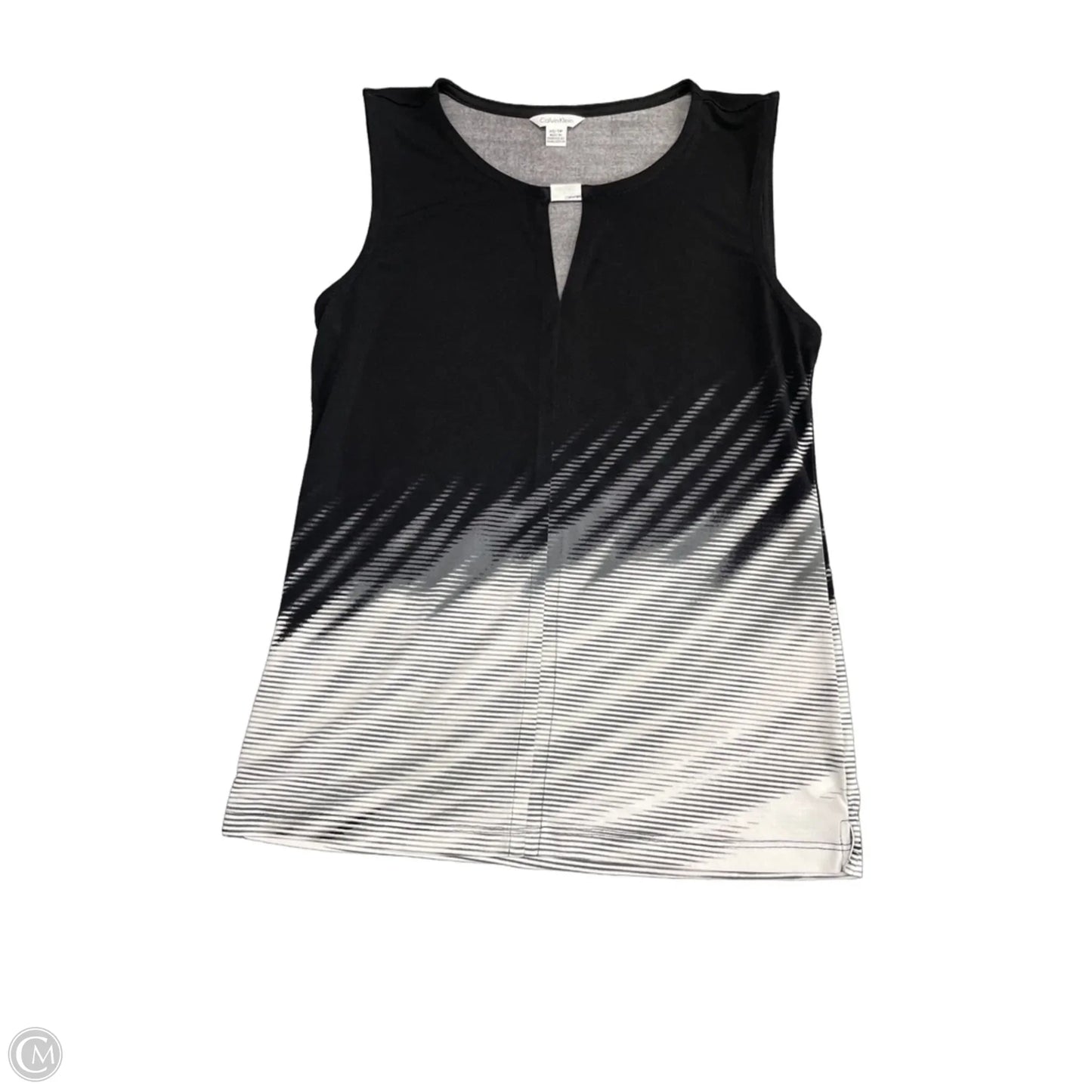 Top Sleeveless By Calvin Klein In Black & White, Size: Xs