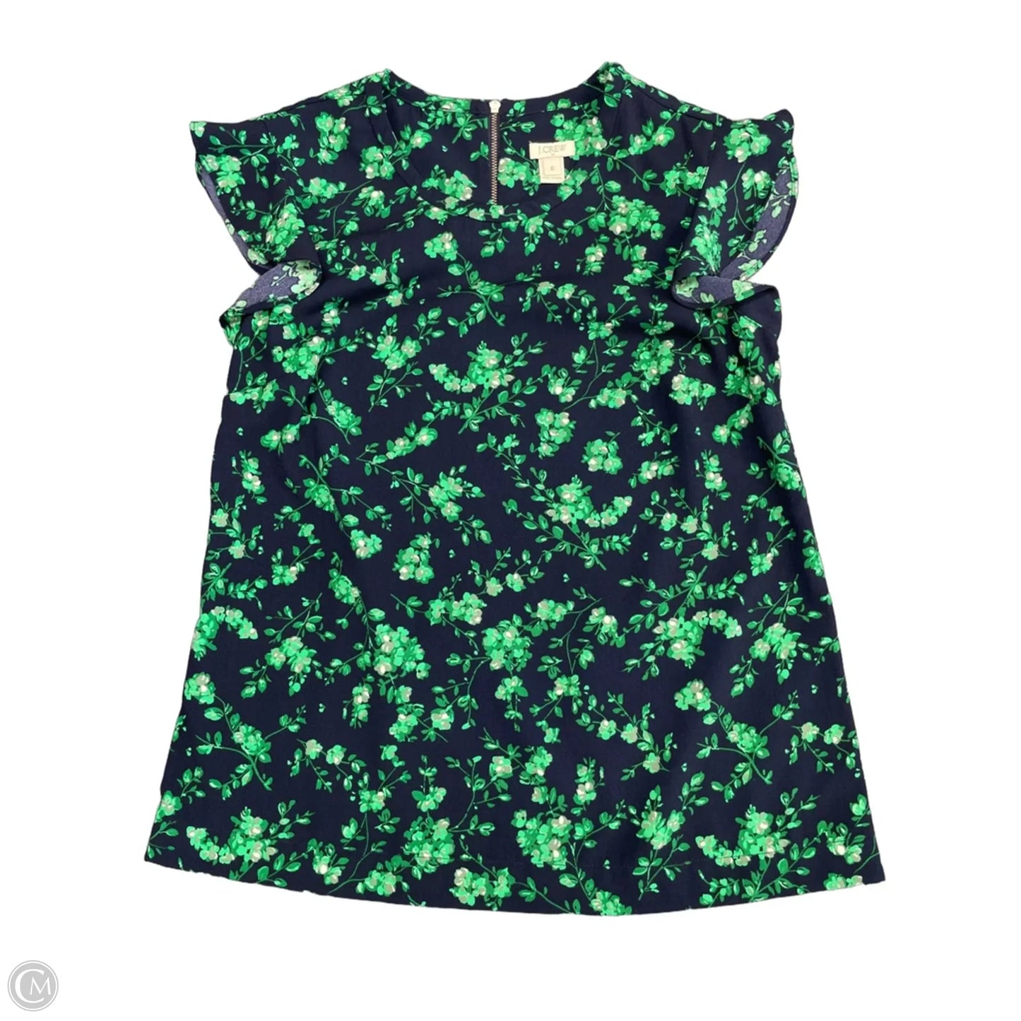 Top Short Sleeve By J. Crew In Blue & Green, Size: 6