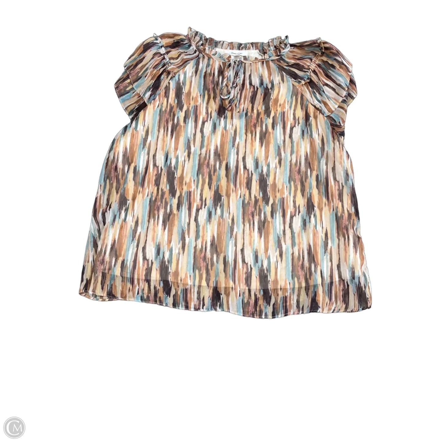 Top Short Sleeve By Clothes Mentor In Beige, Size: 1x