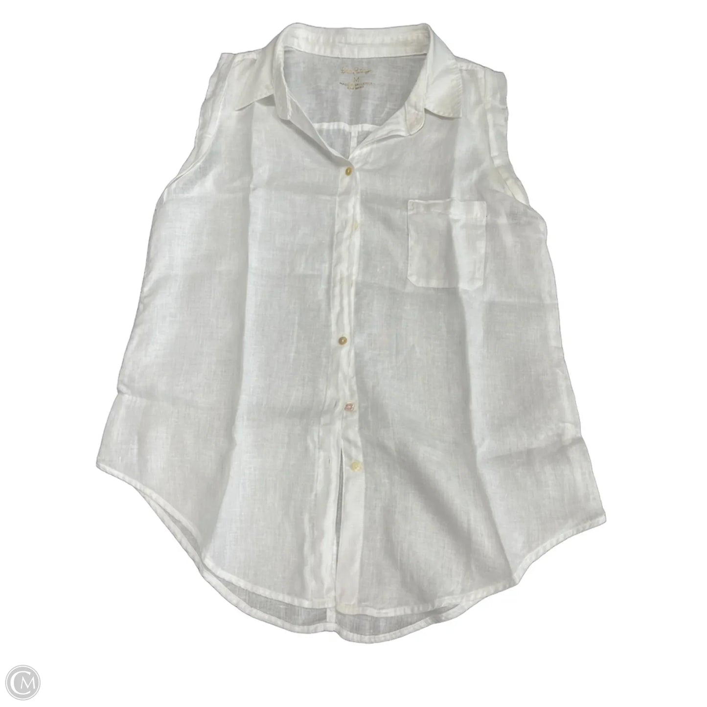Top Sleeveless By Lilly Pulitzer In White, Size: M