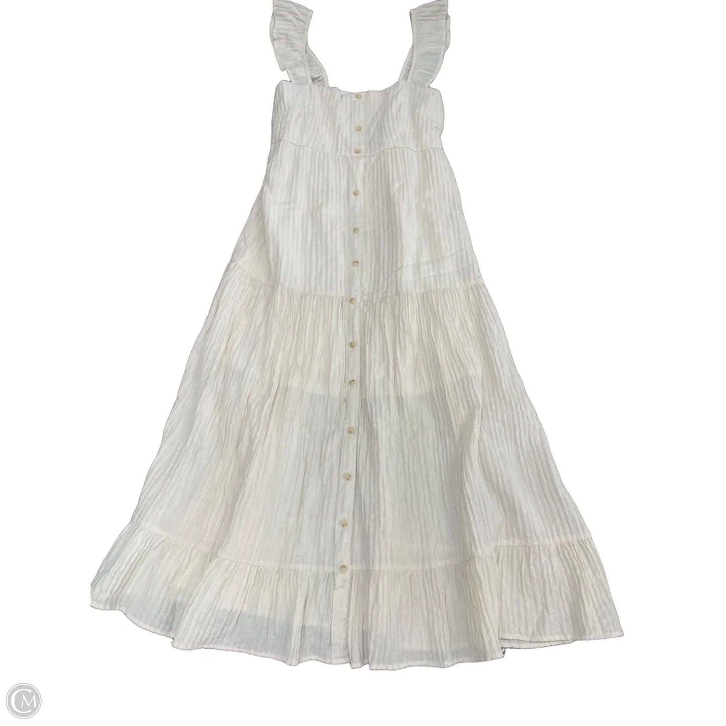 Dress Casual Midi By By The River In Cream, Size: M