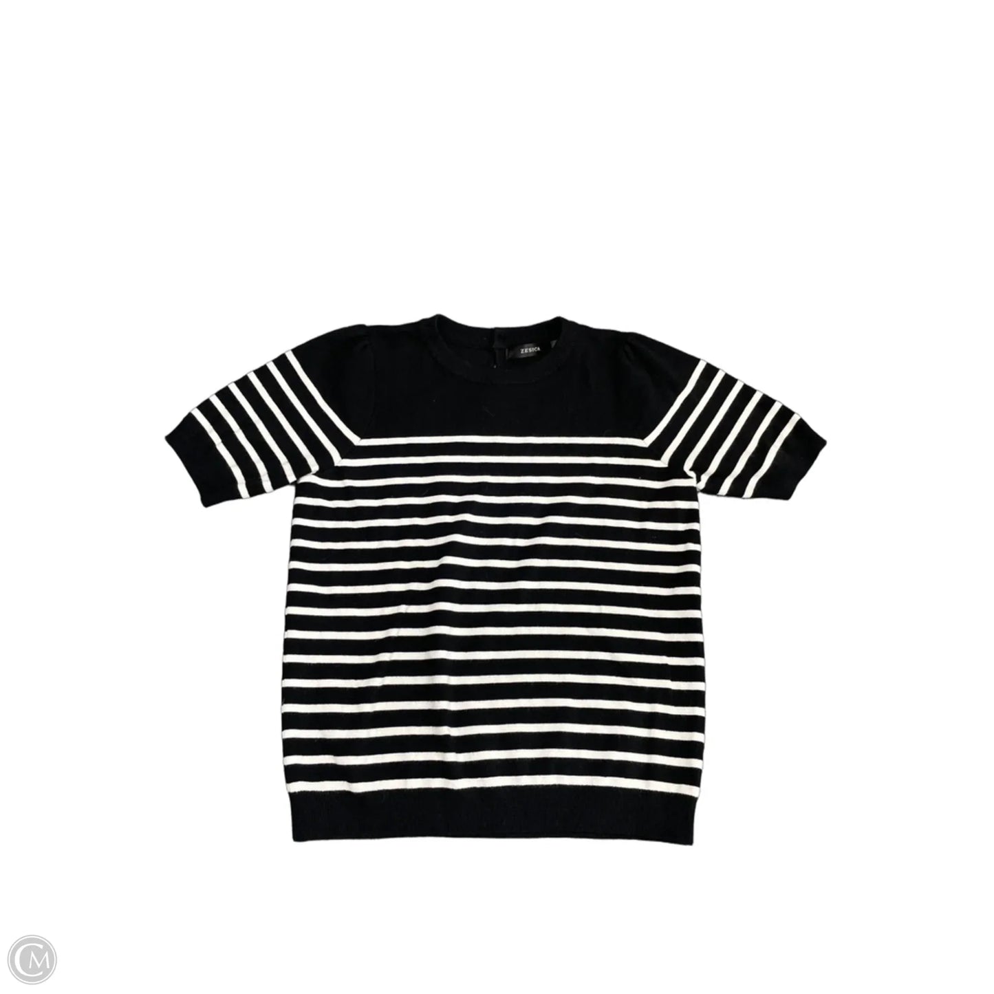Sweater Short Sleeve By Zesica In Black & White, Size: M