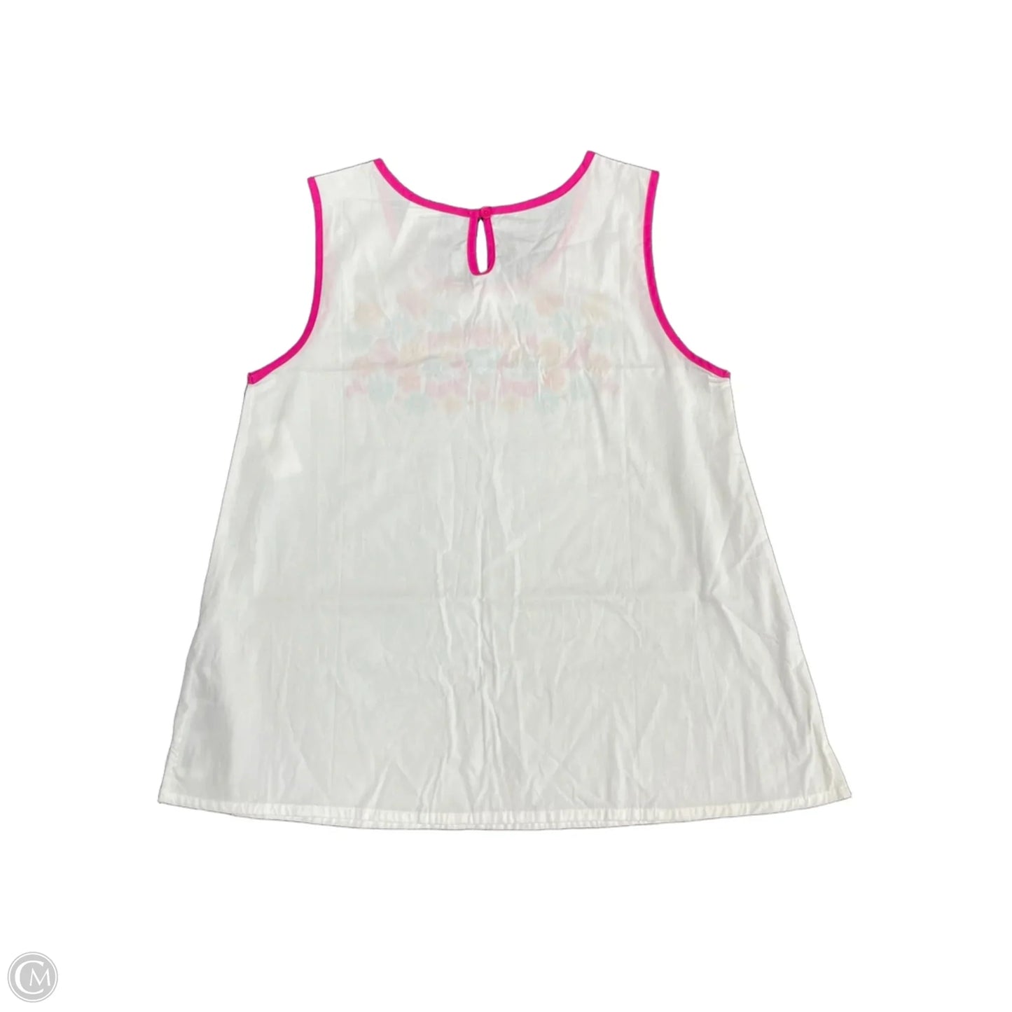 Top Sleeveless By Disney In Pink & White, Size: M