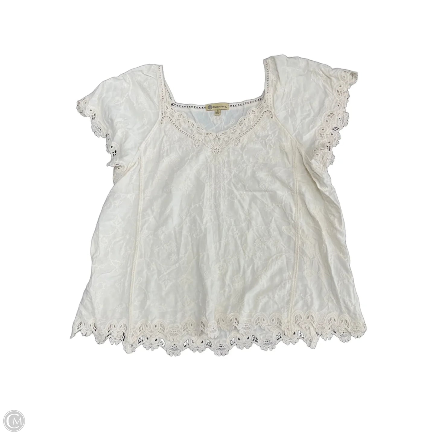 Top Short Sleeve By Democracy In Cream, Size: S