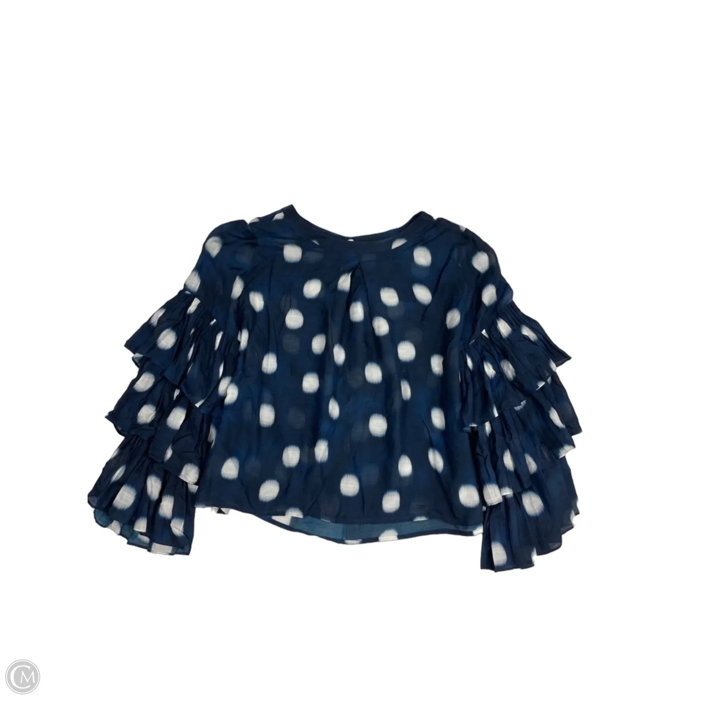 Top Long Sleeve By Chicos In Blue & White, Size: M