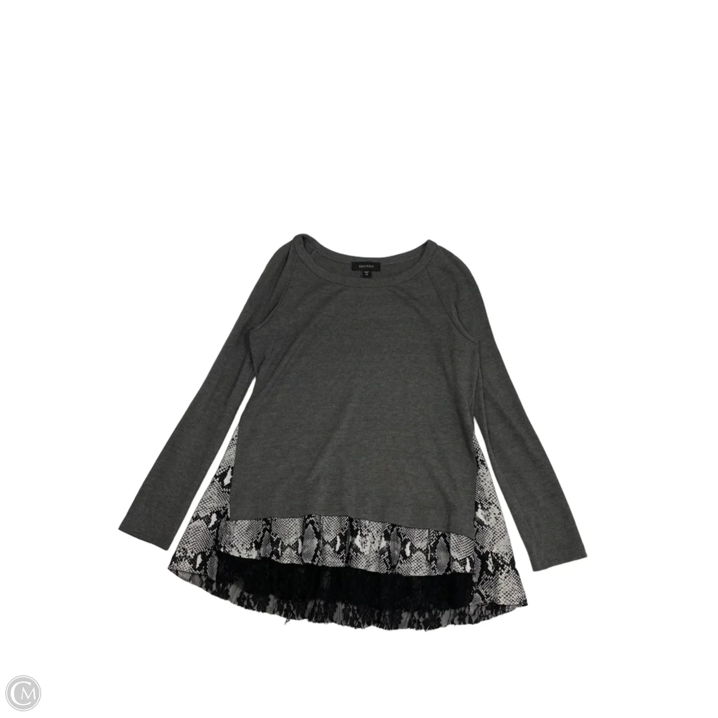 Top Long Sleeve By Karen Kane In Grey, Size: M