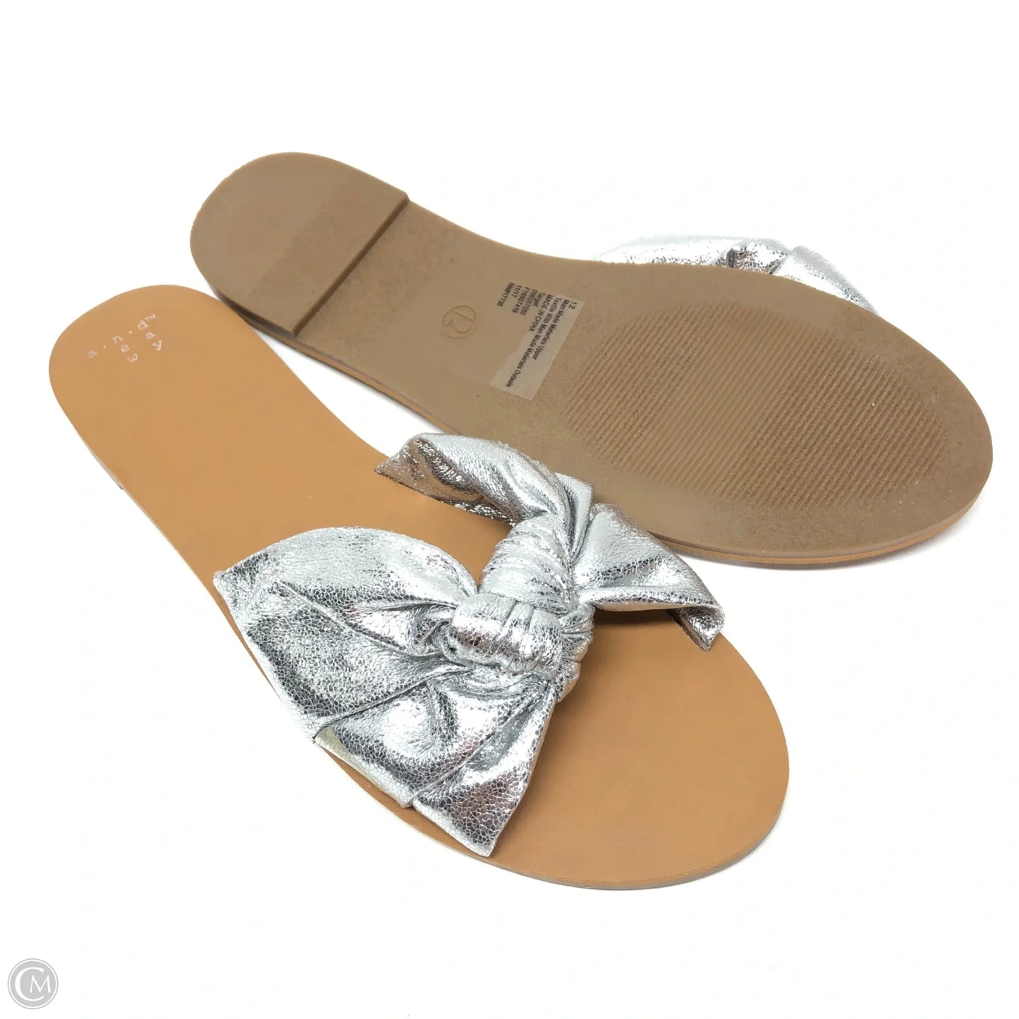 Sandals Flats By A New Day In Silver, Size: 12