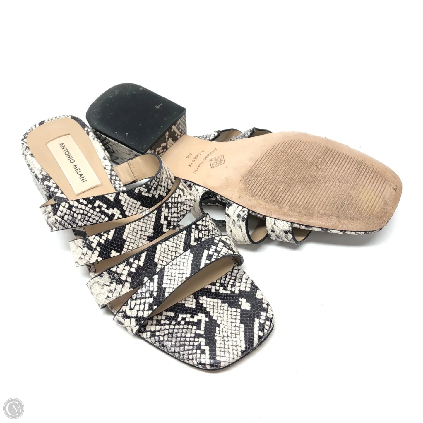Sandals Heels Block By Antonio Melani In Snakeskin Print, Size: 8