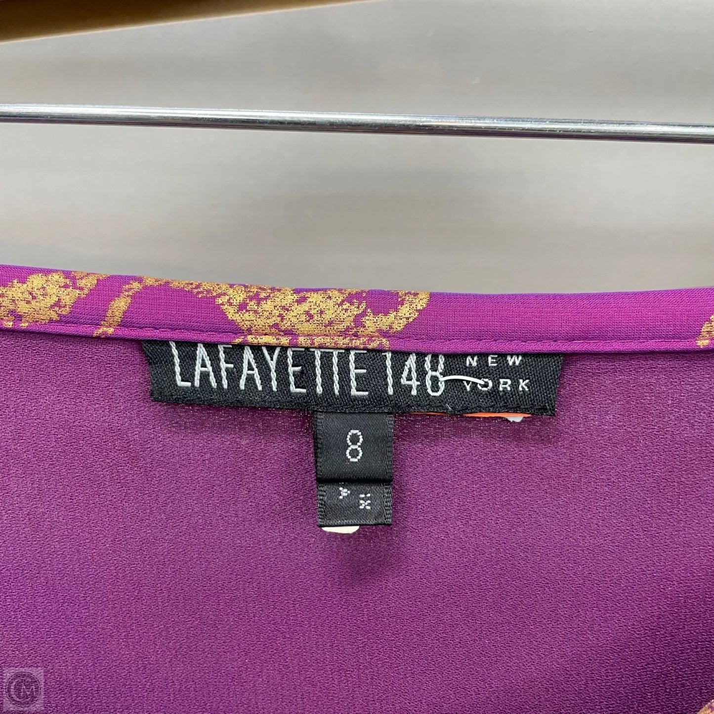 Skirt Designer By Lafayette 148 In Gold & Purple, Size: 8