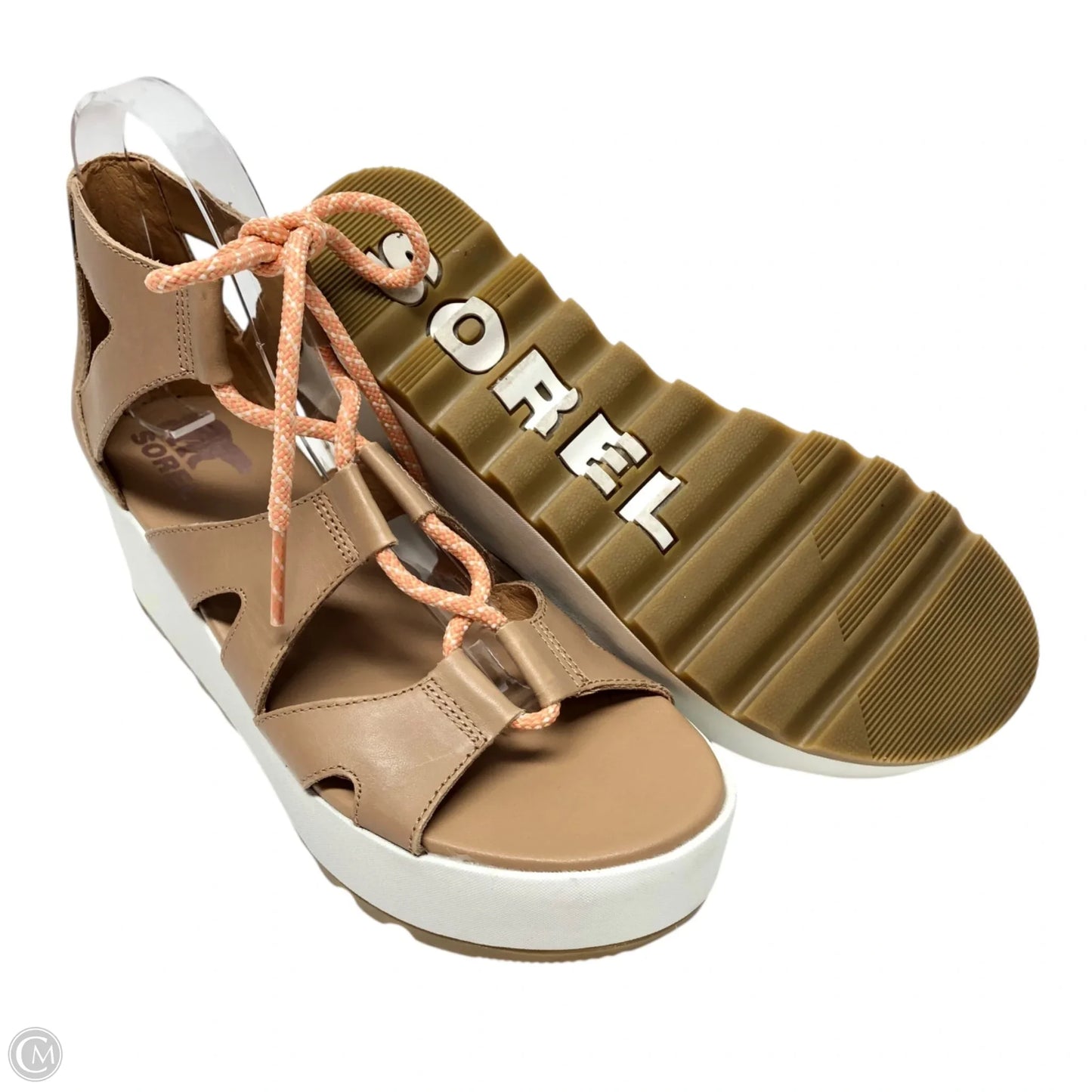 Sandals Heels Wedge By Sorel In Tan, Size: 8