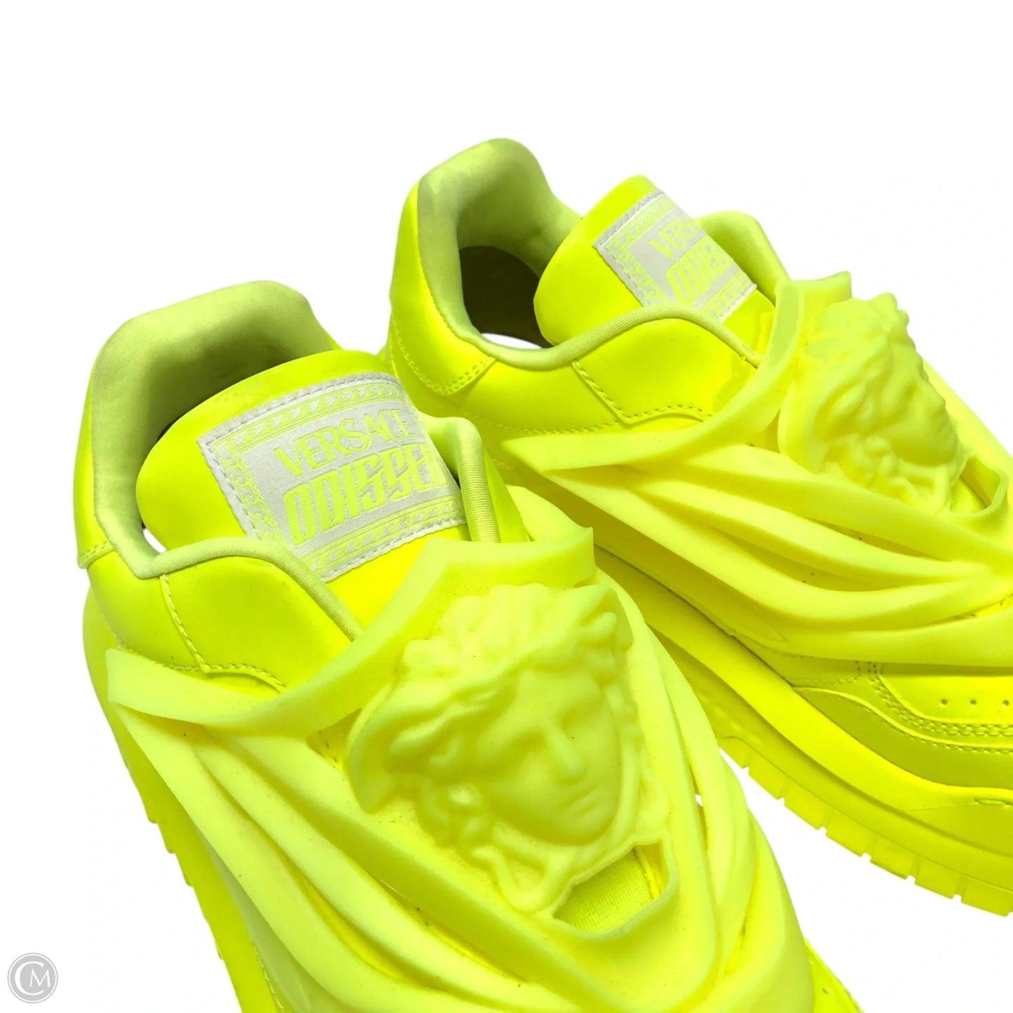 Shoes Luxury Designer By Versace In Yellow, Size: 10.5