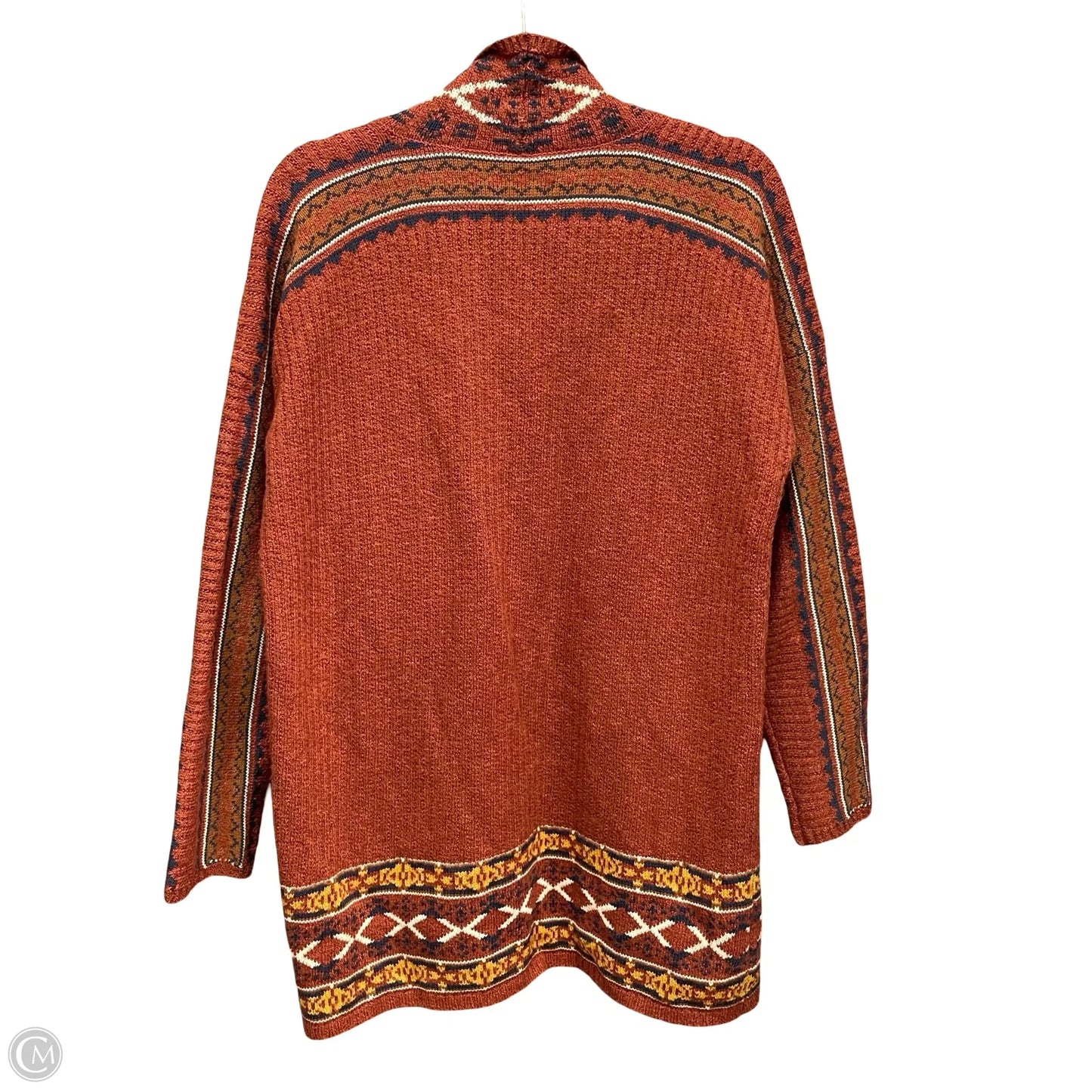 Sweater Cardigan By Lucky Brand In Orange, Size: M