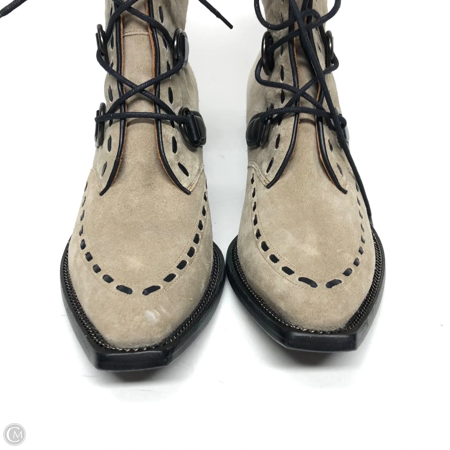 Boots Designer By Coach In Taupe, Size: 8.5