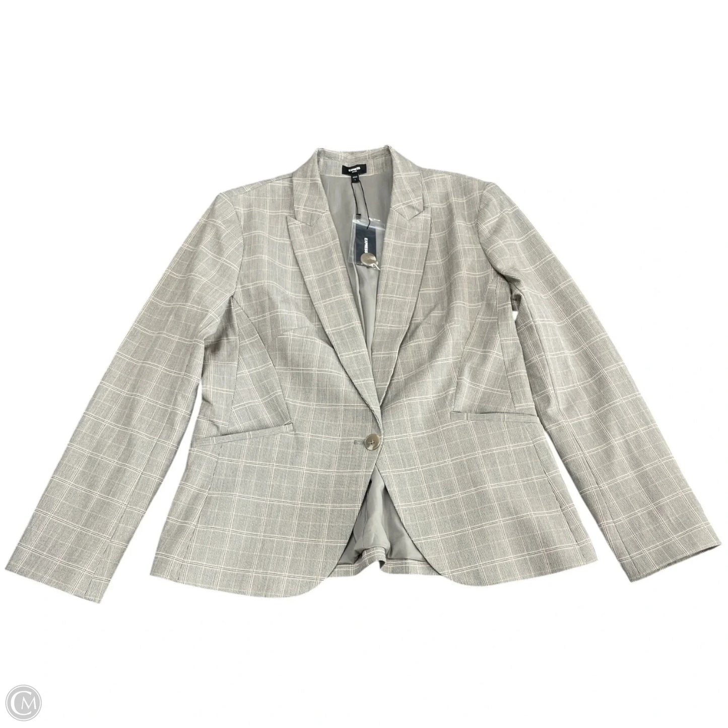 Blazer By Express In Plaid Pattern, Size: L