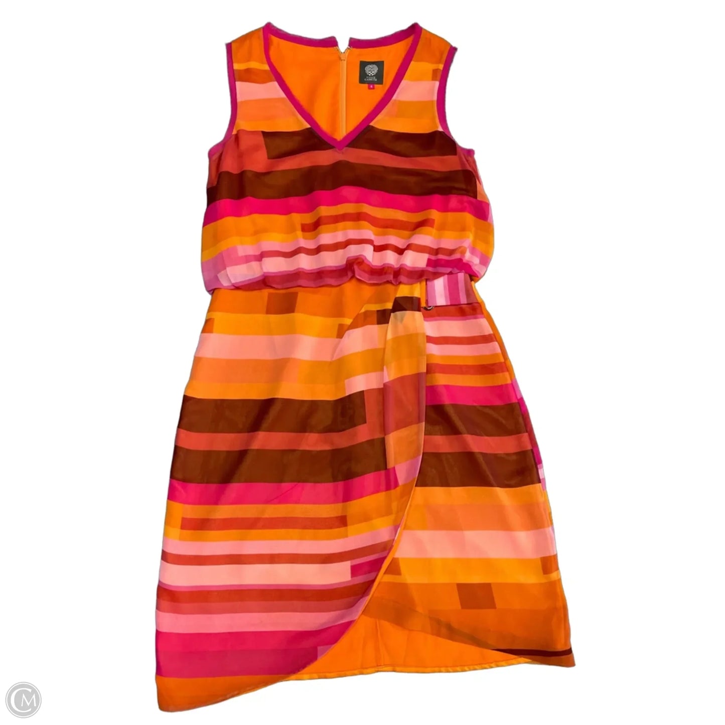 Dress Casual Short By Vince Camuto In Orange & Pink, Size: 4