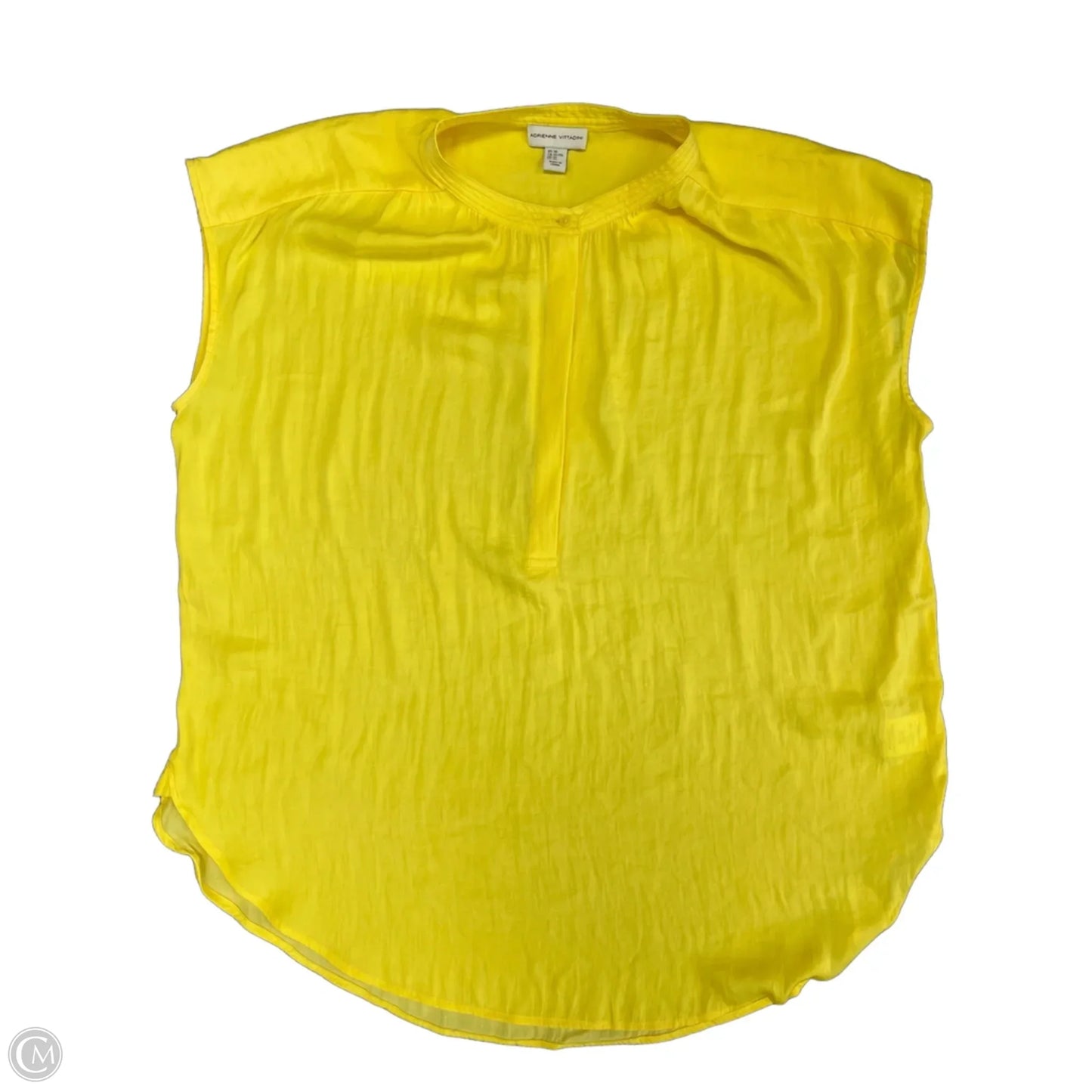 Blouse Sleeveless By Adrienne Vittadini In Yellow, Size: Xl