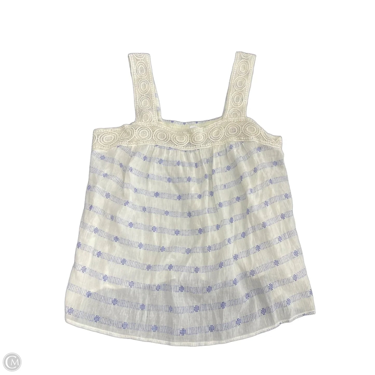 Top Sleeveless By Old Navy In Blue & Cream, Size: Xl
