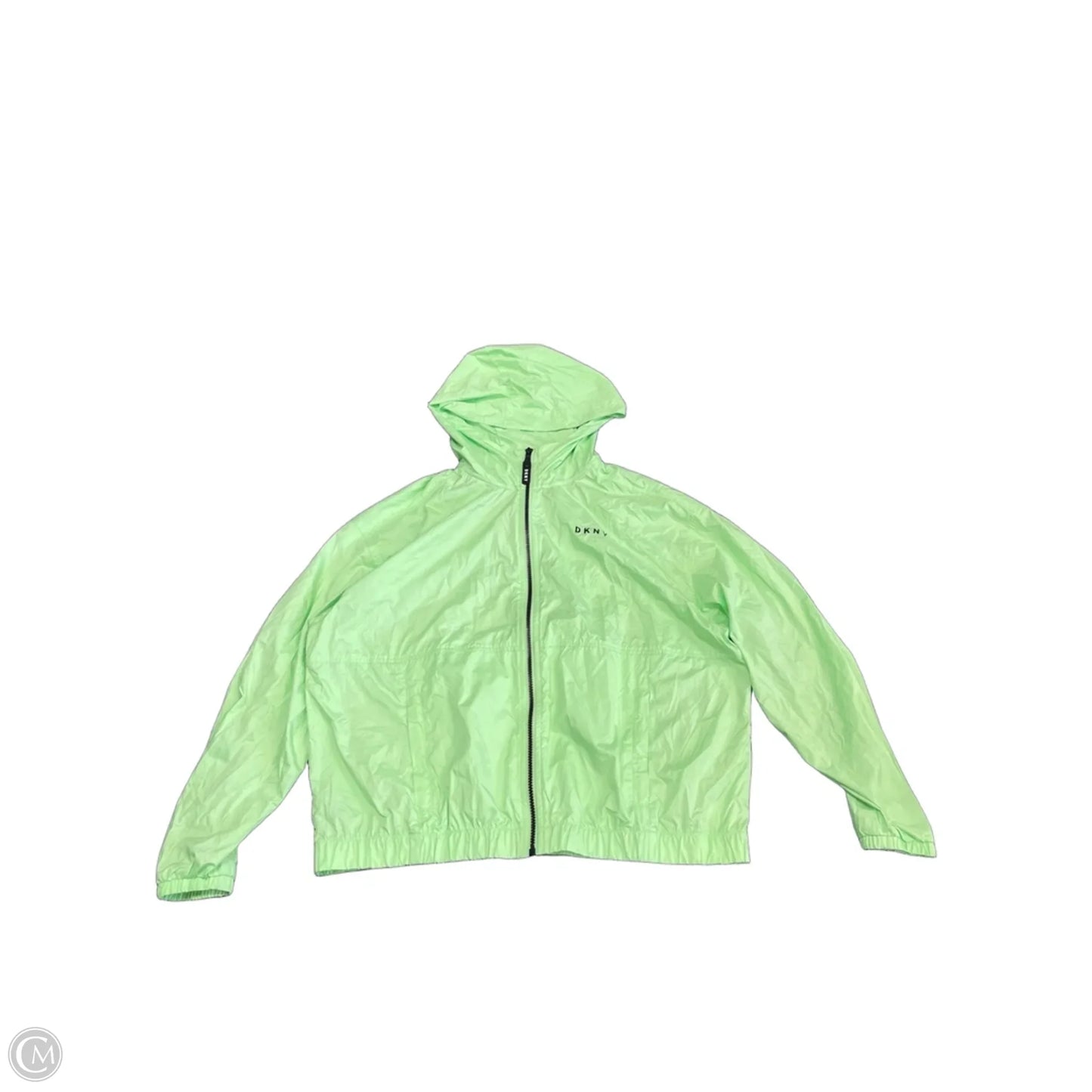 Jacket Windbreaker By Dkny In Green, Size: M