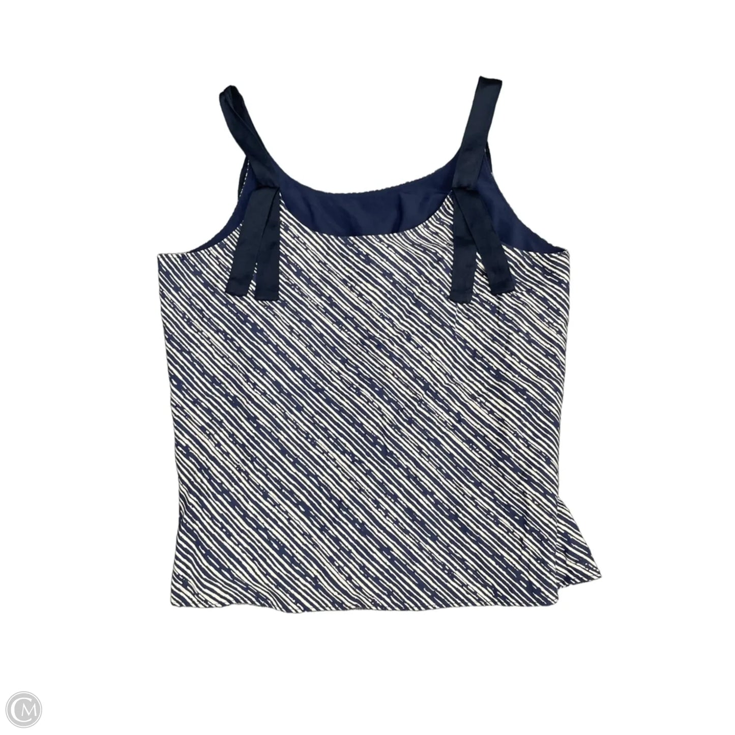 Blouse Sleeveless By Nic + Zoe In Blue & White, Size: M
