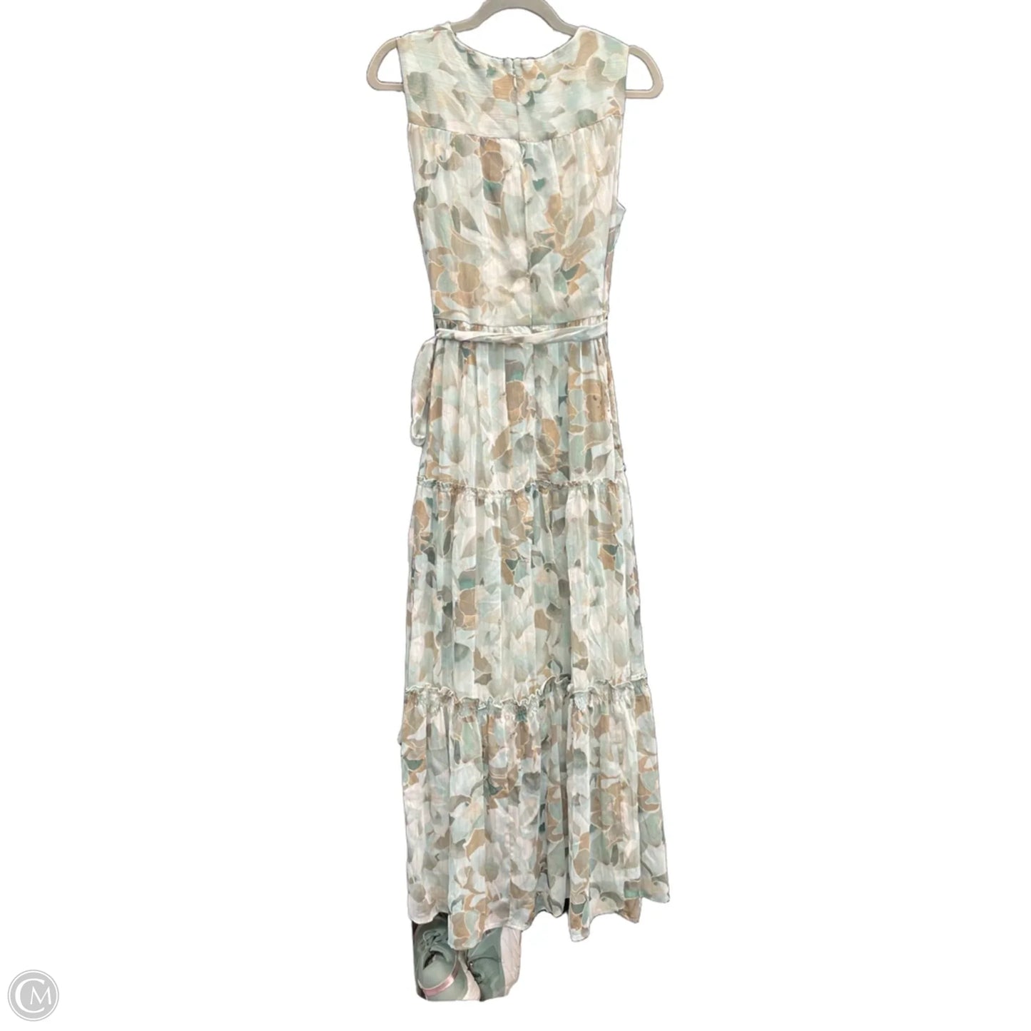 Dress Casual Maxi By Calvin Klein In Blue & Green, Size: 14