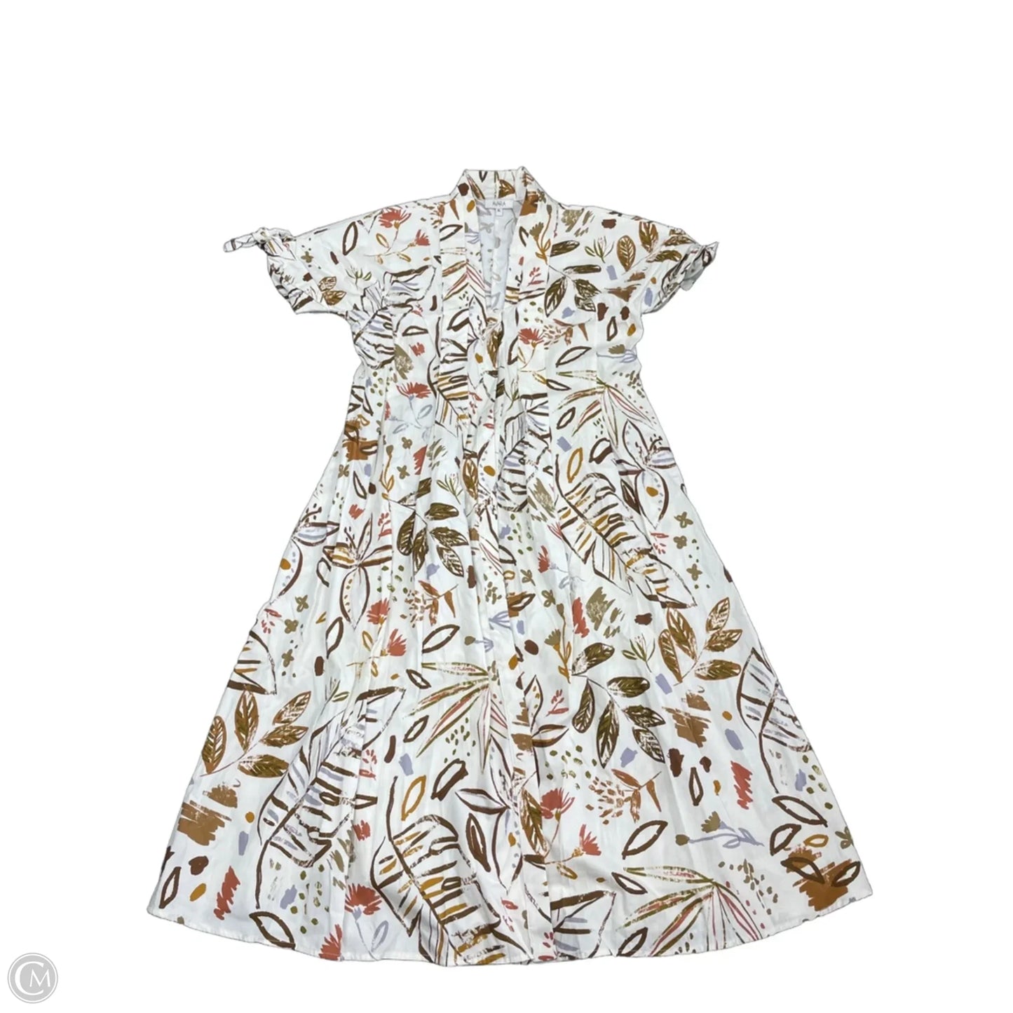 Dress Casual Midi By Cmc In Brown & Cream, Size: Xl