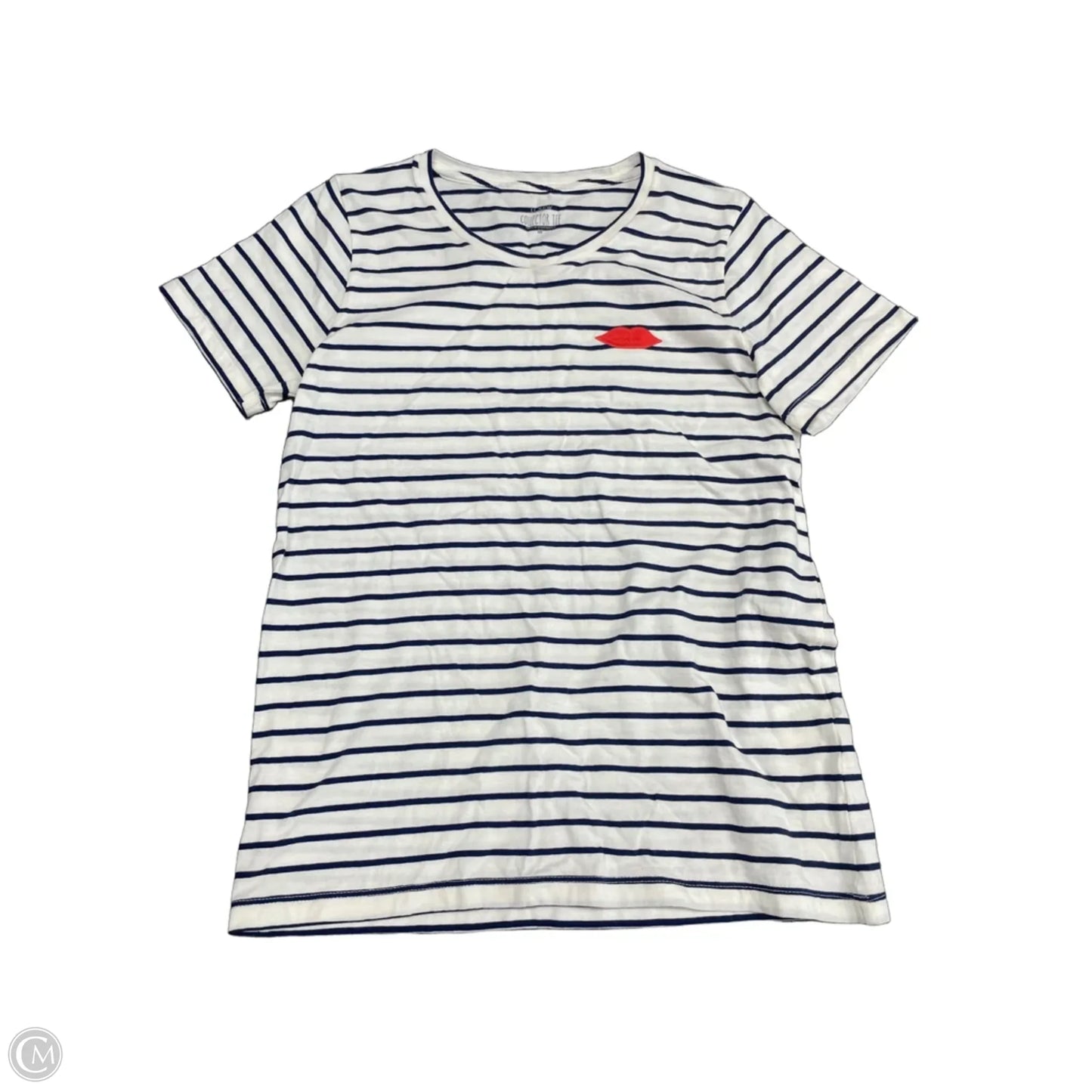 Top Short Sleeve By J. Crew In Blue & White, Size: M