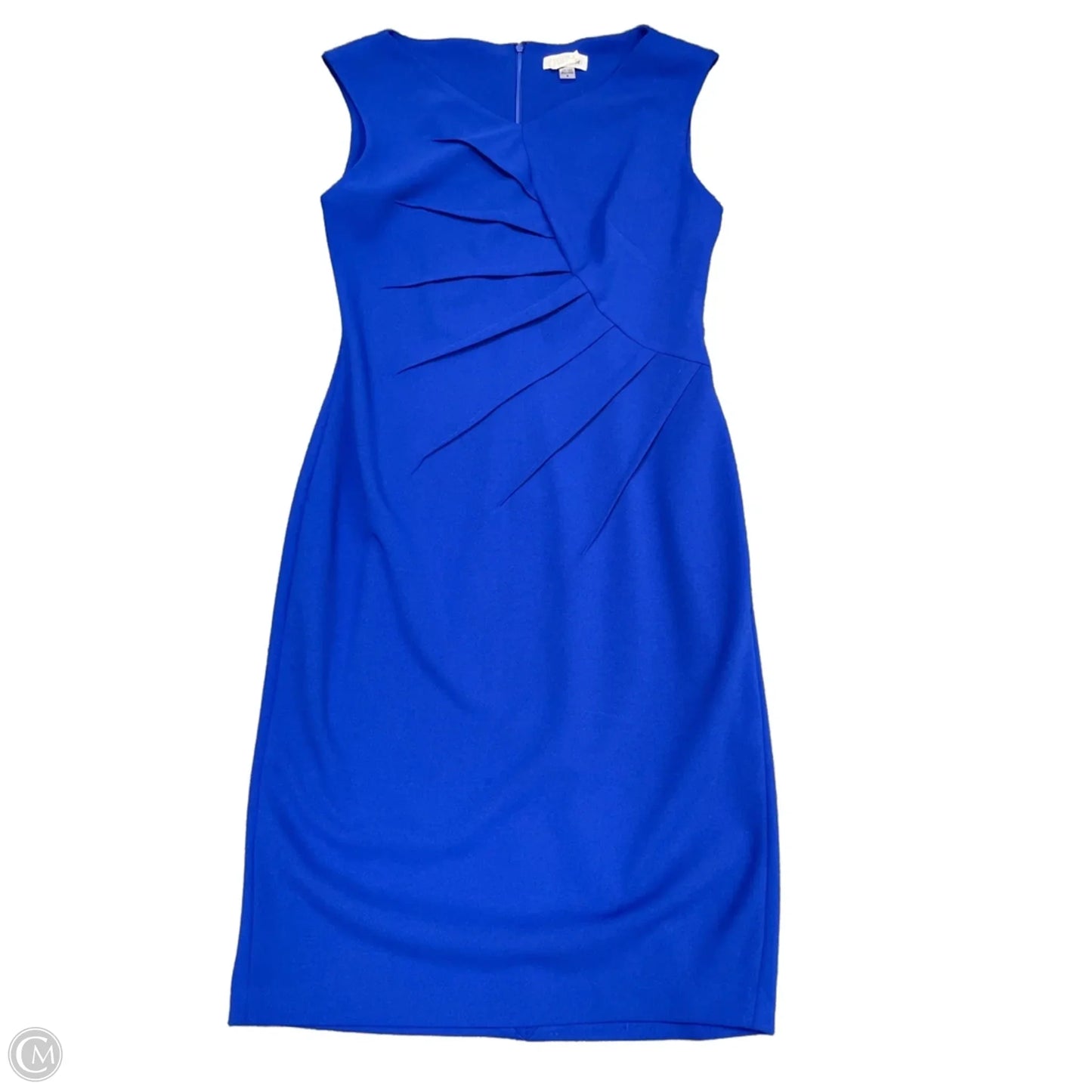 Dress Casual Midi By Calvin Klein In Blue, Size: 8