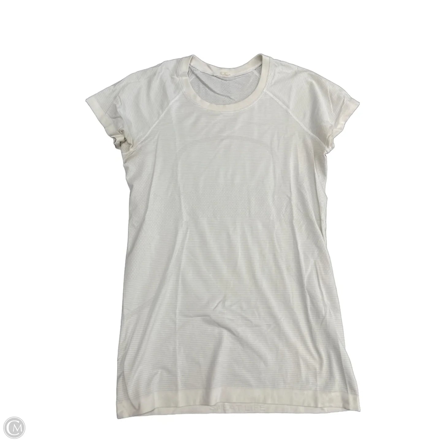 Athletic Top Short Sleeve By Lululemon In White, Size: 8