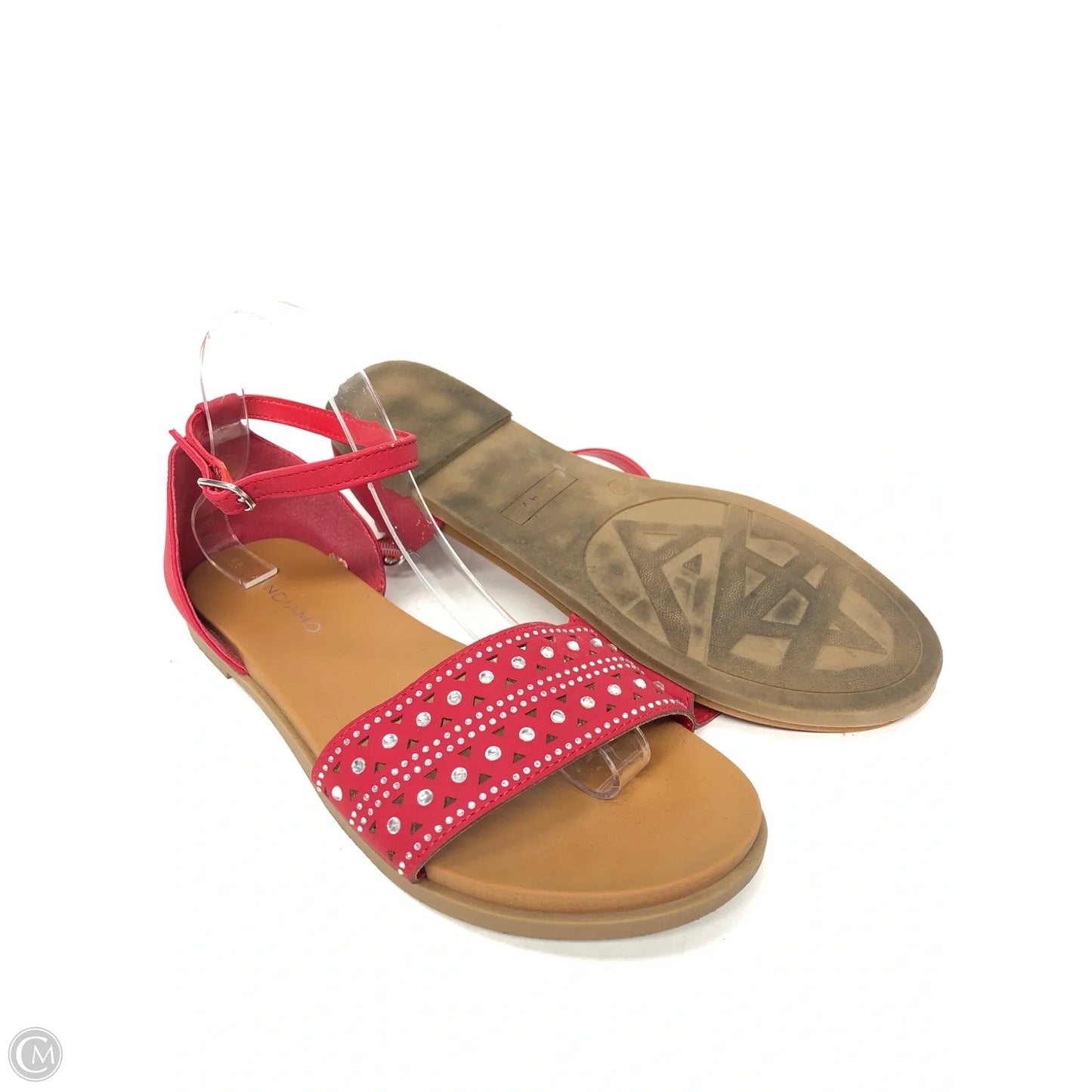 Sandals Flats By Clothes Mentor In Red, Size: 10
