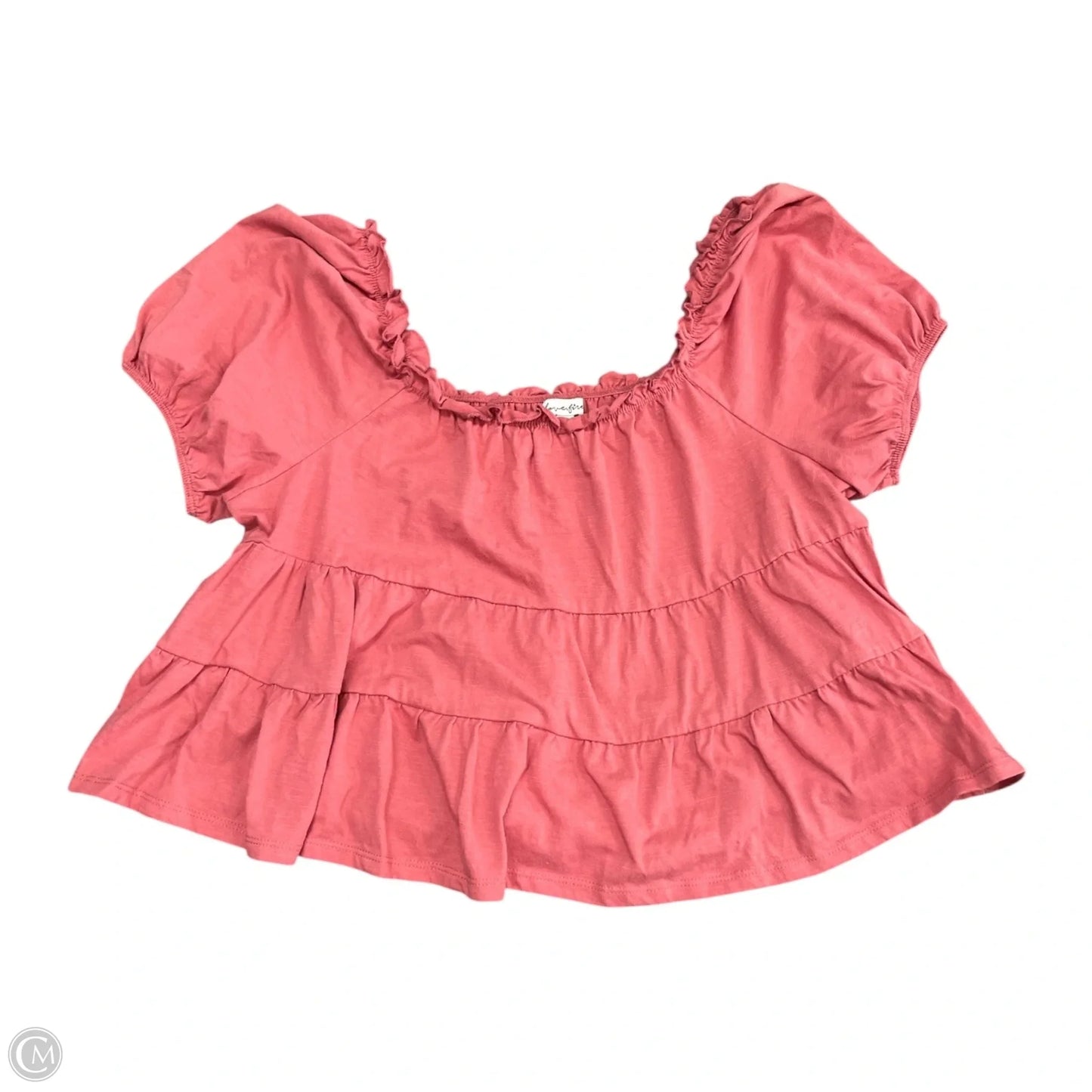 Top Short Sleeve By Love Fire In Pink, Size: Xl