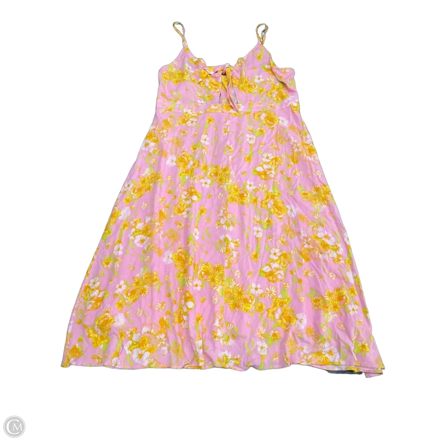 Dress Casual Midi By Cme In Orange & Pink, Size: 1x