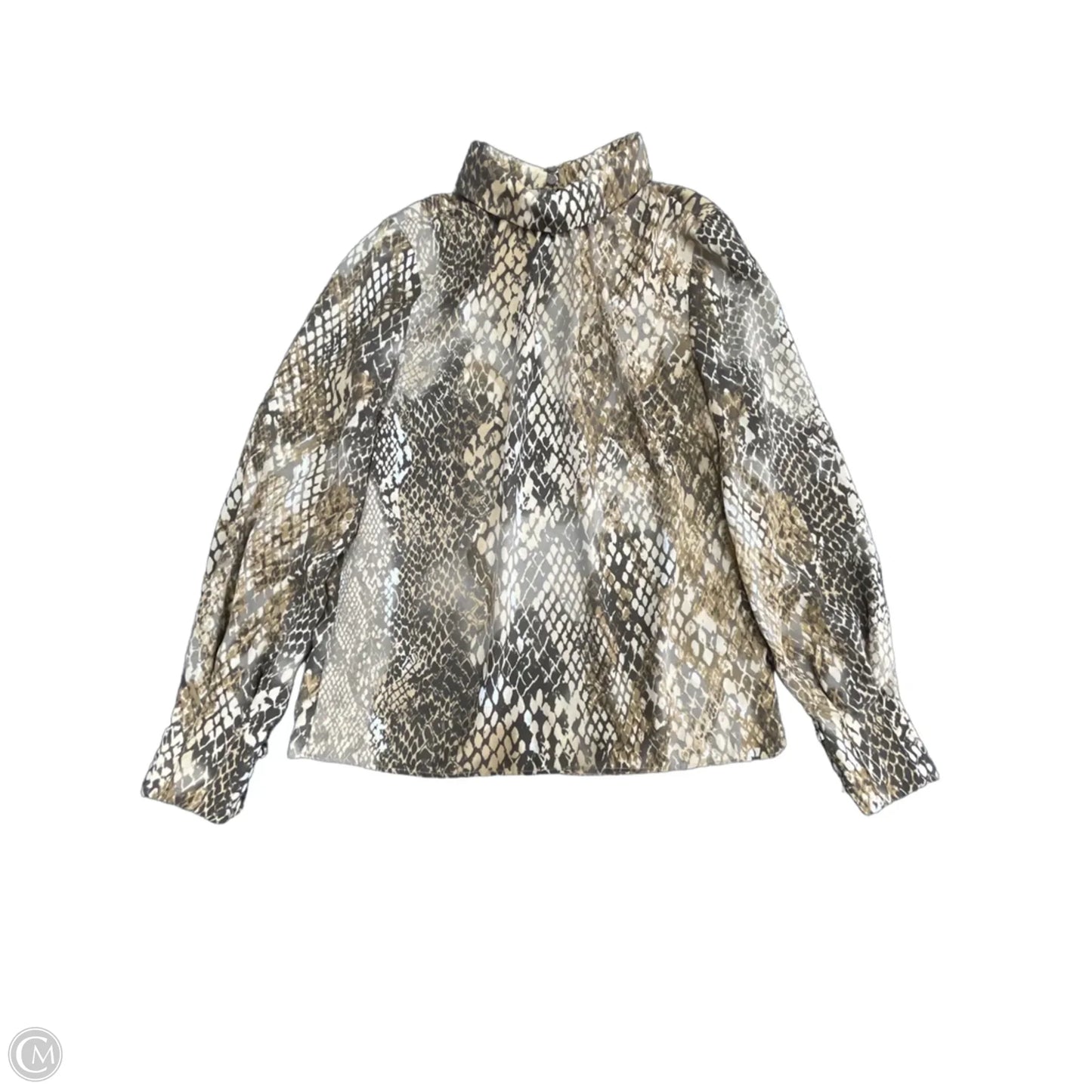 Top Long Sleeve By H&m In Snakeskin Print, Size: 2