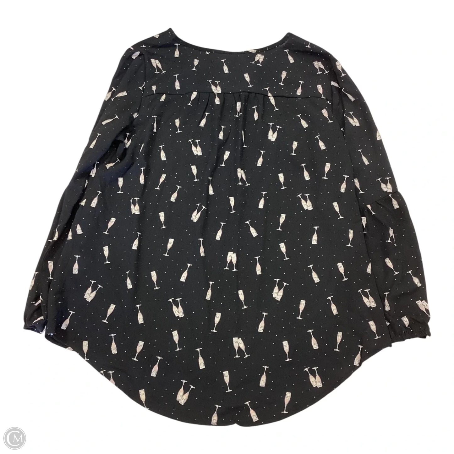 Top Long Sleeve By Roz And Ali In Black, Size: M