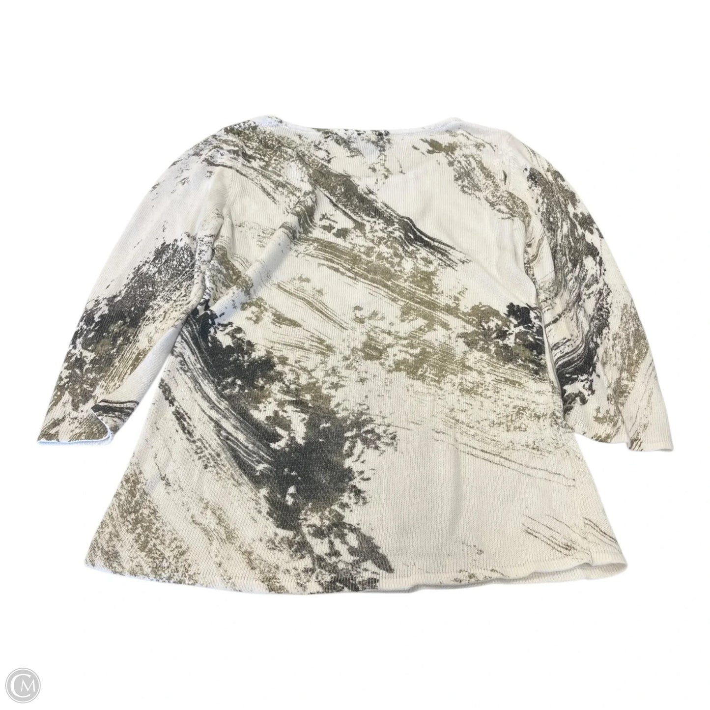 Top Long Sleeve By Peck And Peck In Brown & White, Size: M