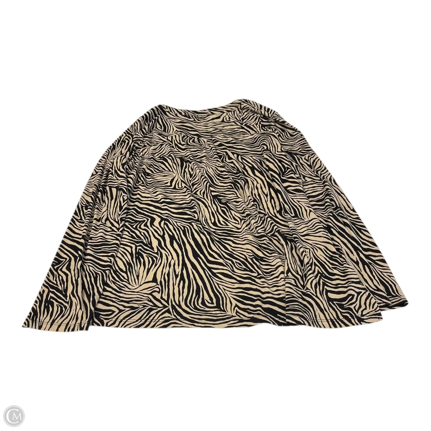 Top Long Sleeve By Michael By Michael Kors In Brown & Tan, Size: Xl