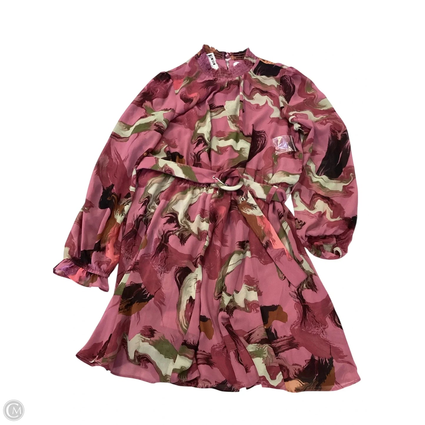 Dress Casual Short By Nine West In Green & Pink, Size: L