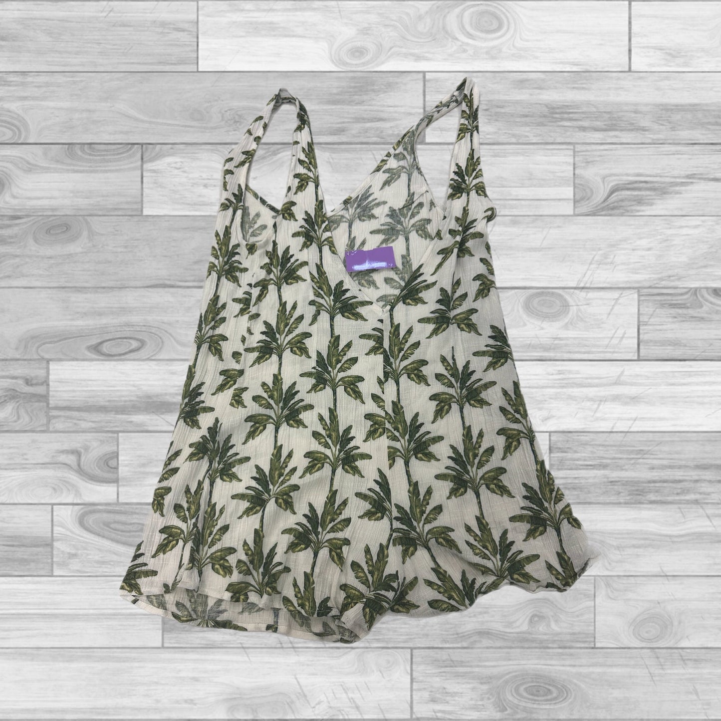 Green & White Top Sleeveless Mumu, Size S