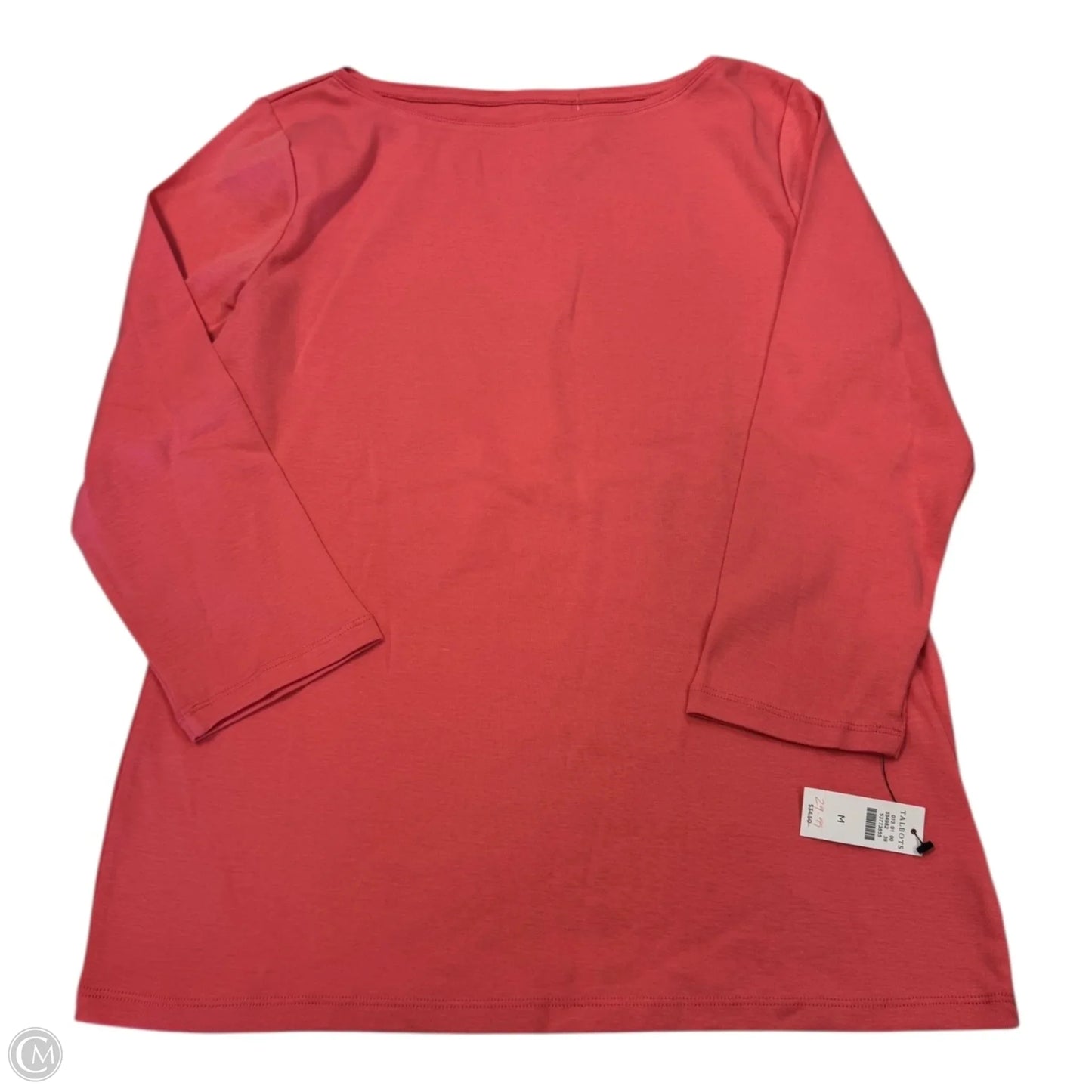 Top 3/4 Sleeve By Talbots In Coral, Size: M