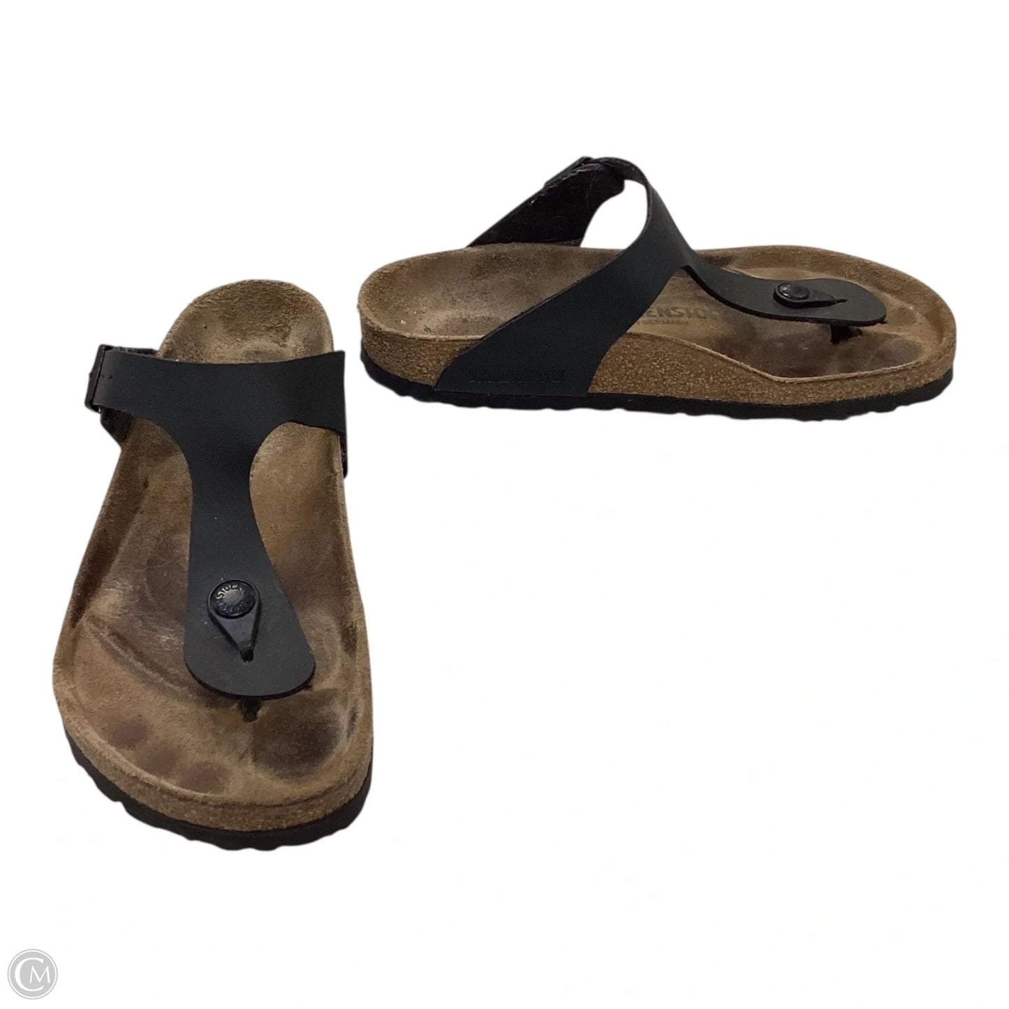 Sandals Flip Flops By Birkenstock In Black, Size: 6.5